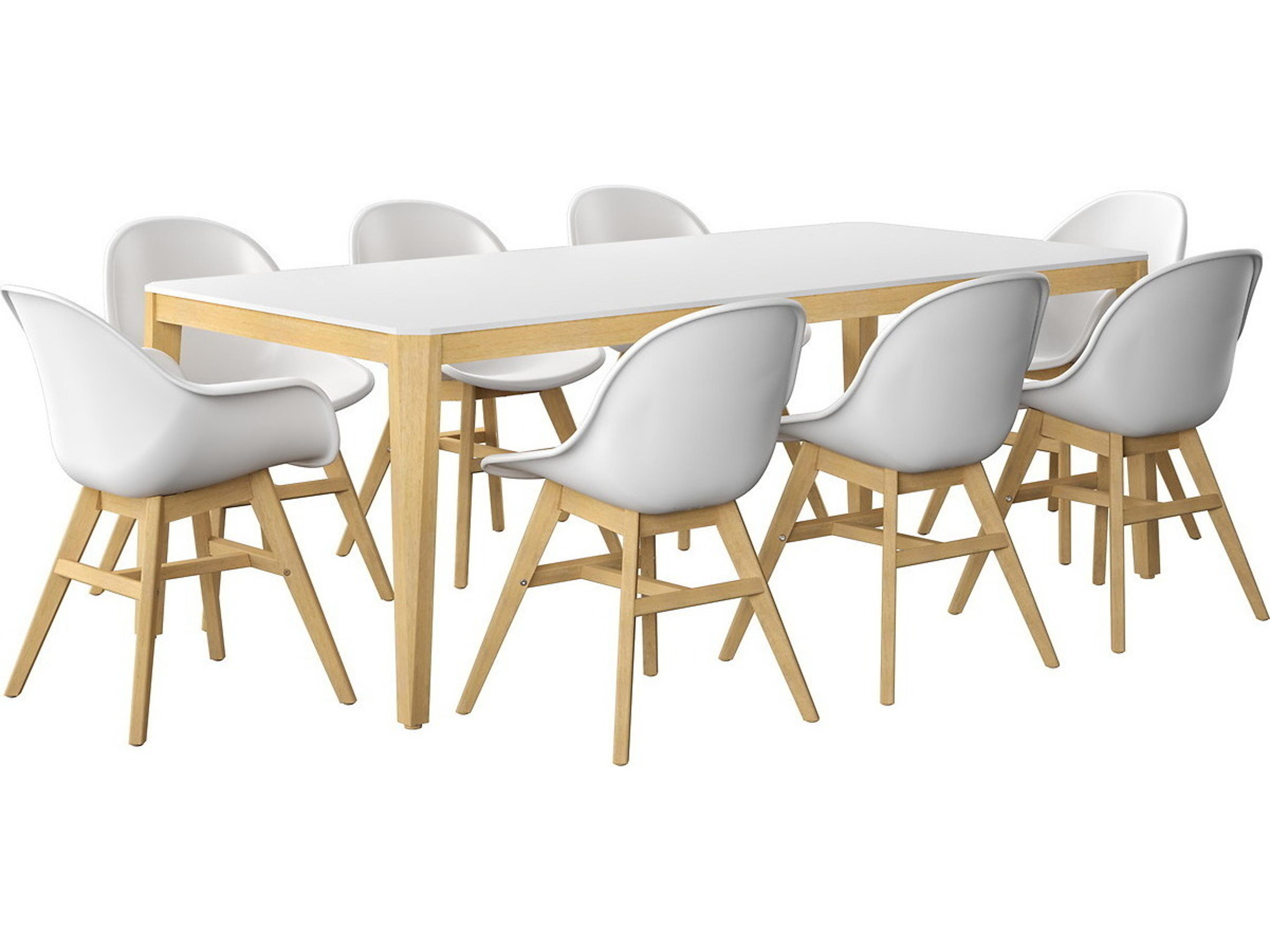 International Home Miami Amazonia Baku 215 inch White 9 Person Outdoor Rectangular dining set