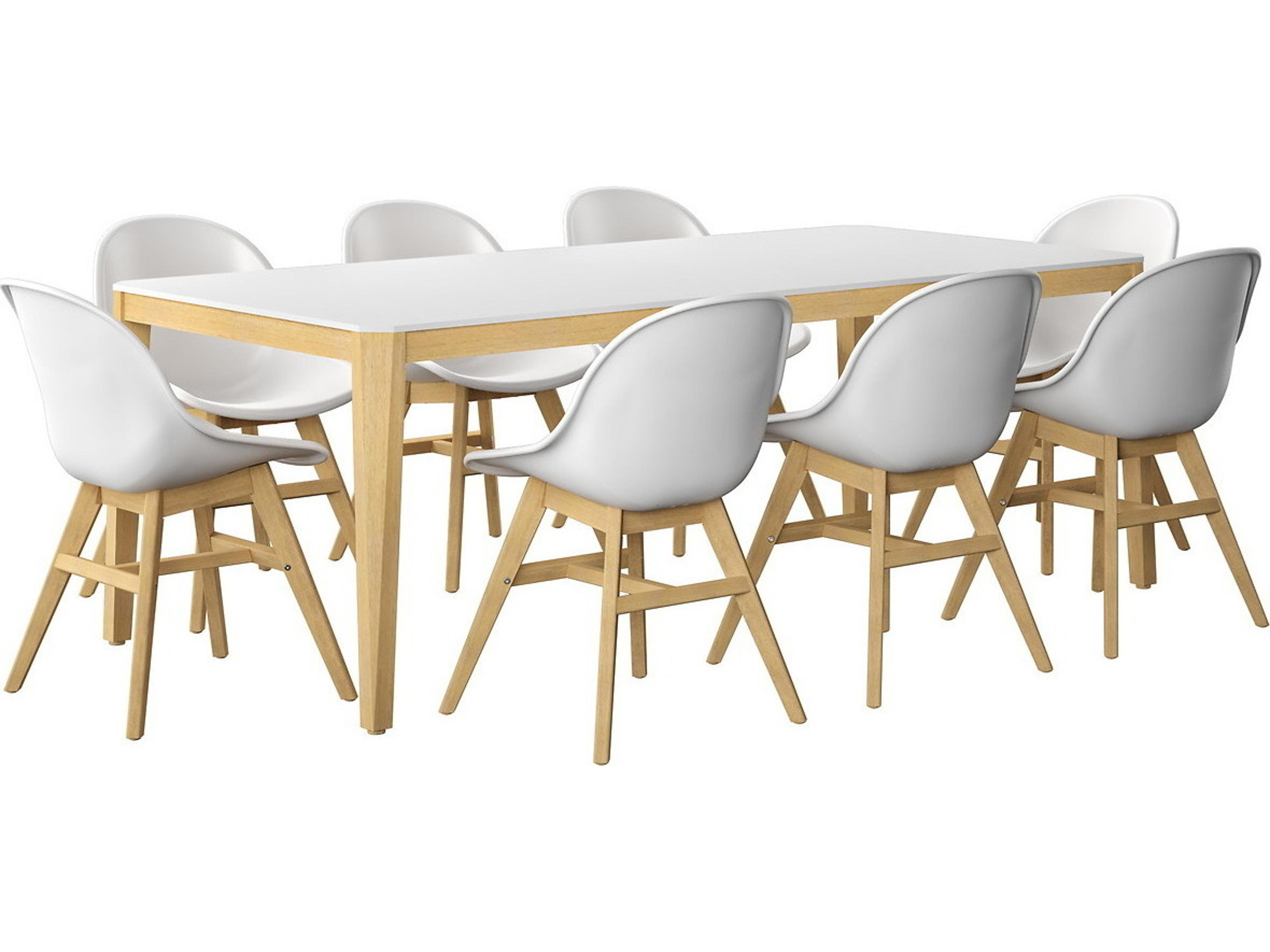 International Home Miami Amazonia Melbourne 215 inch White 9 Person Outdoor Rectangular dining Set