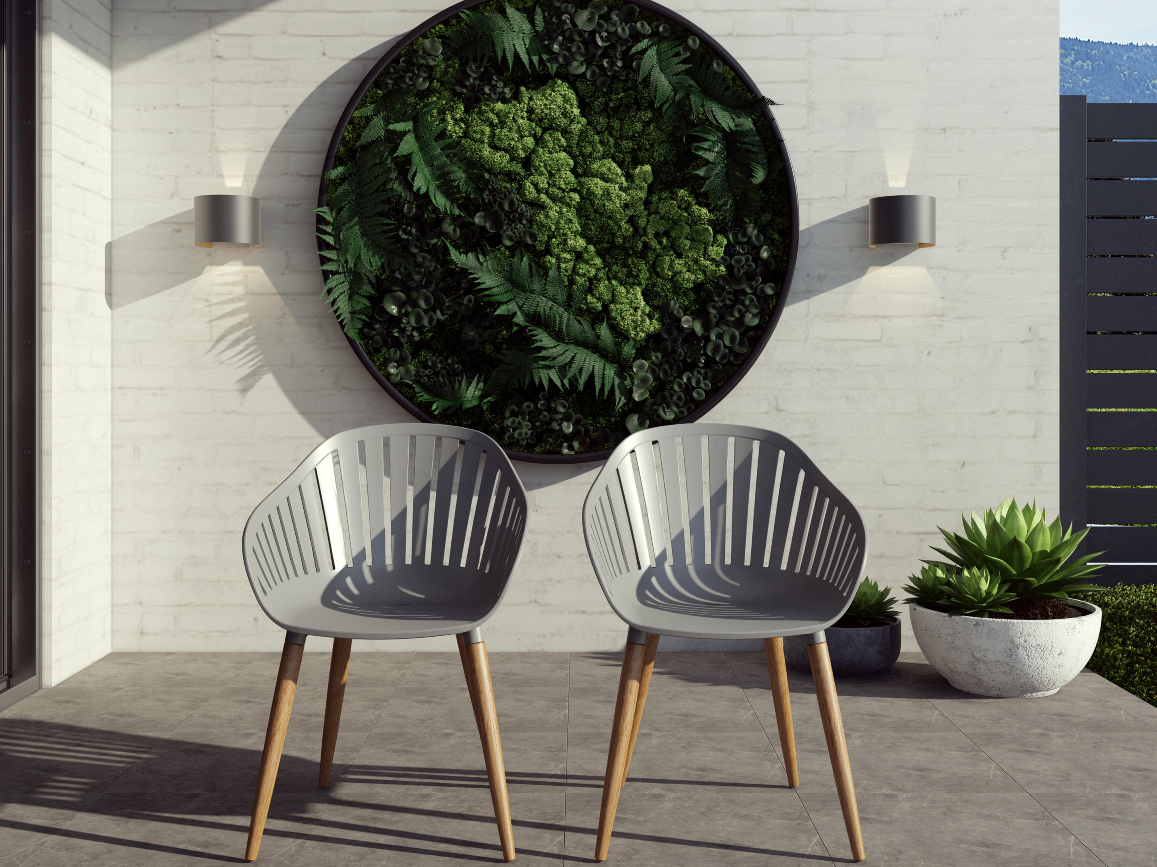 International Home Miami Amazonia 2 Piece Chairs Set Eucalyptus Wood