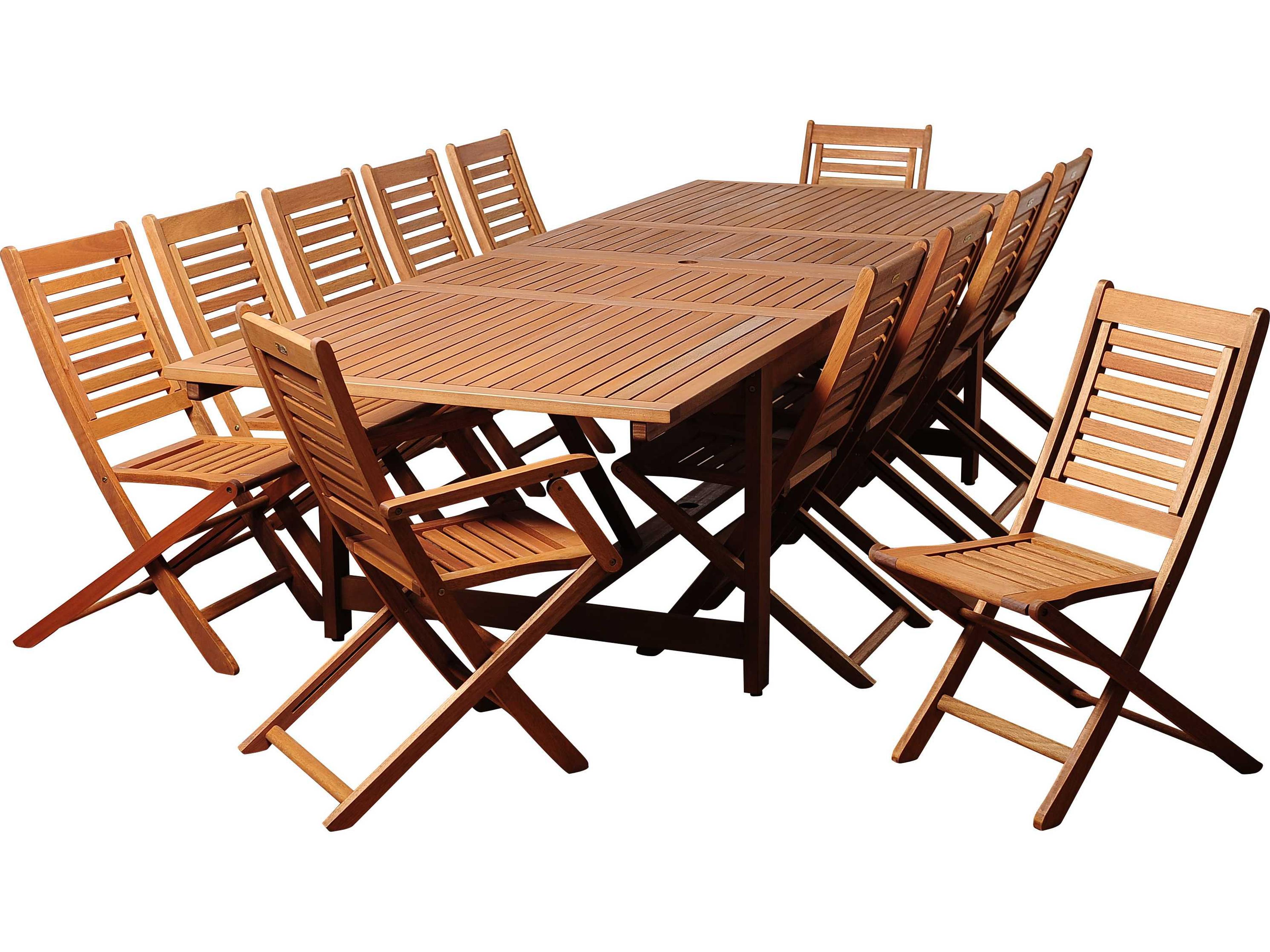 International Home Miami Amazonia Eucalyptus Rectangular 13 Piece Extendable Brandon Outdoor Patio Dining Set