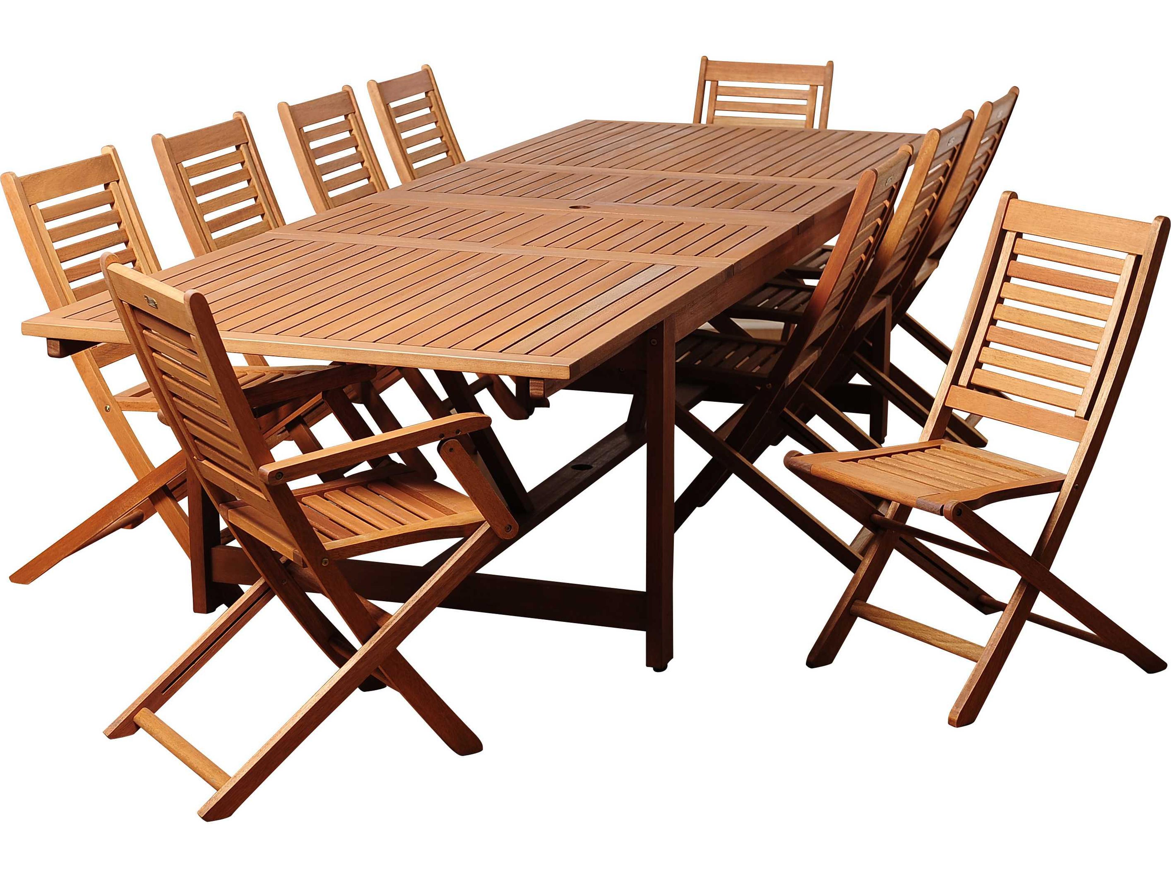 International Home Miami Amazonia Eucalyptus Rectangular 11 Piece Extendable Brandon Outdoor Patio Dining Set