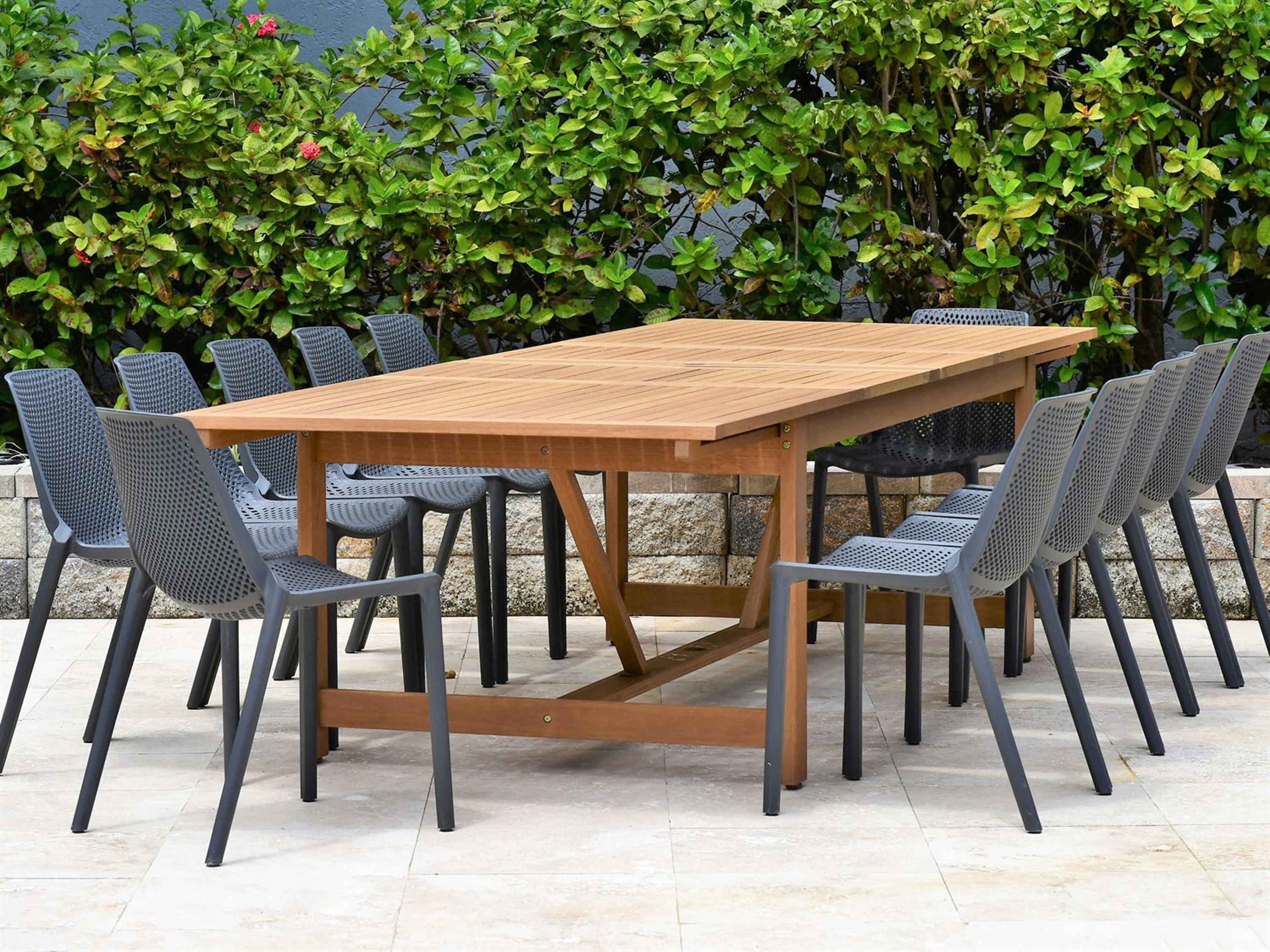 International Home Miami Amazonia 13 Piece Rectangular Wood Patio Dining Set