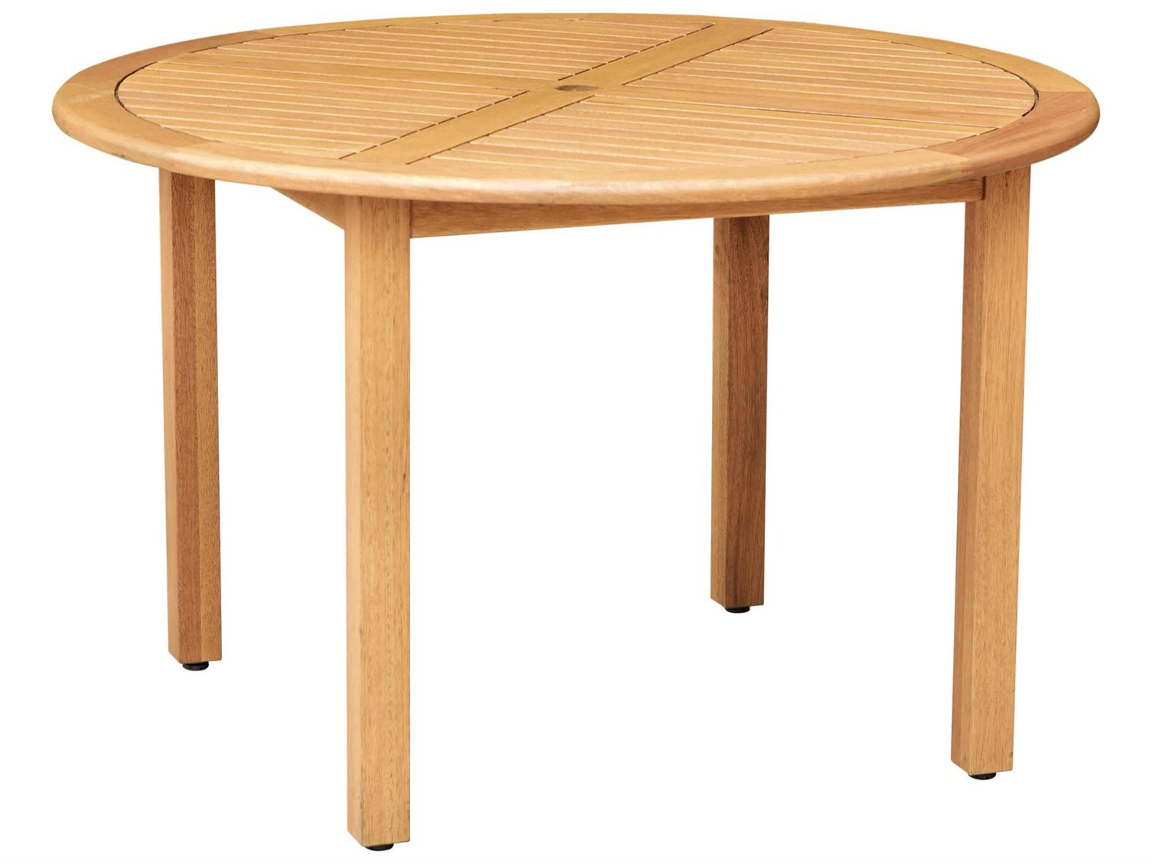 International Home Miami Amazonia Austin Wood Round Outdoor Patio Dining Table with Umbrella Hole