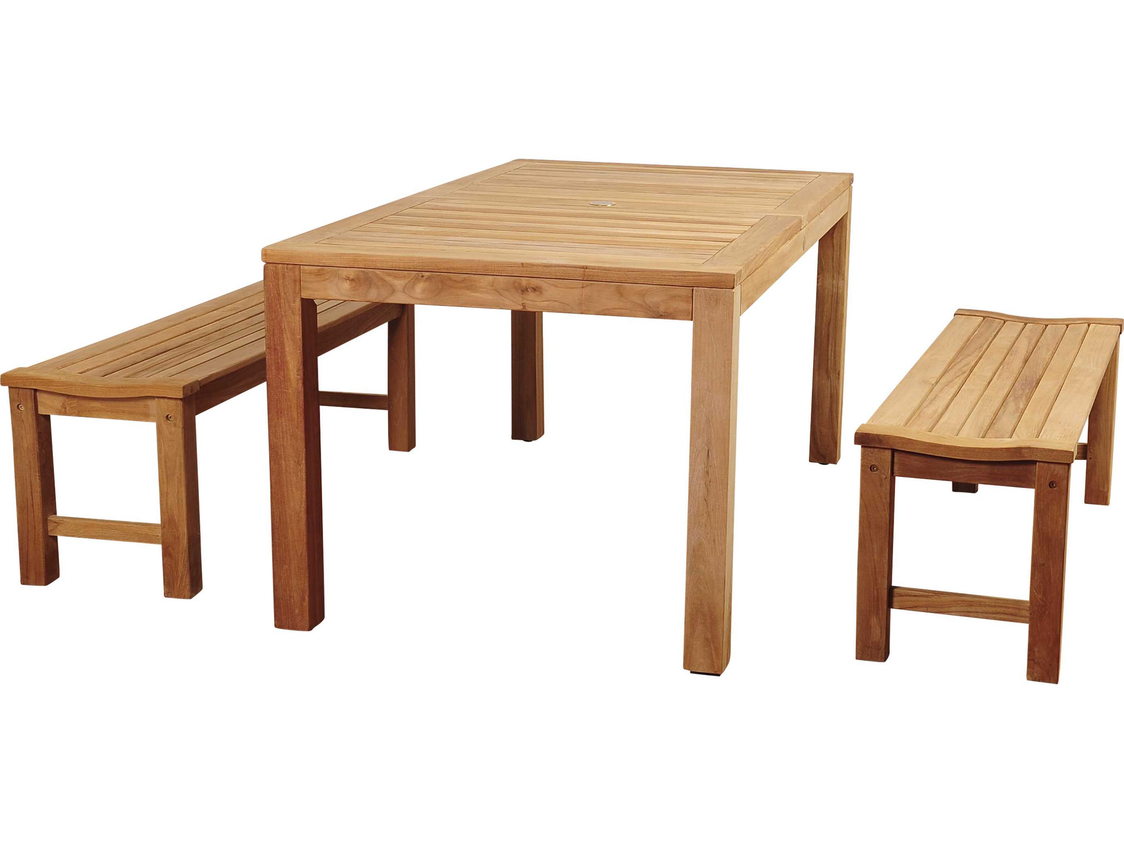 International Home Miami Amazonia Rinjani 3 Piece Teak Rectangular Outdoor Dining Set