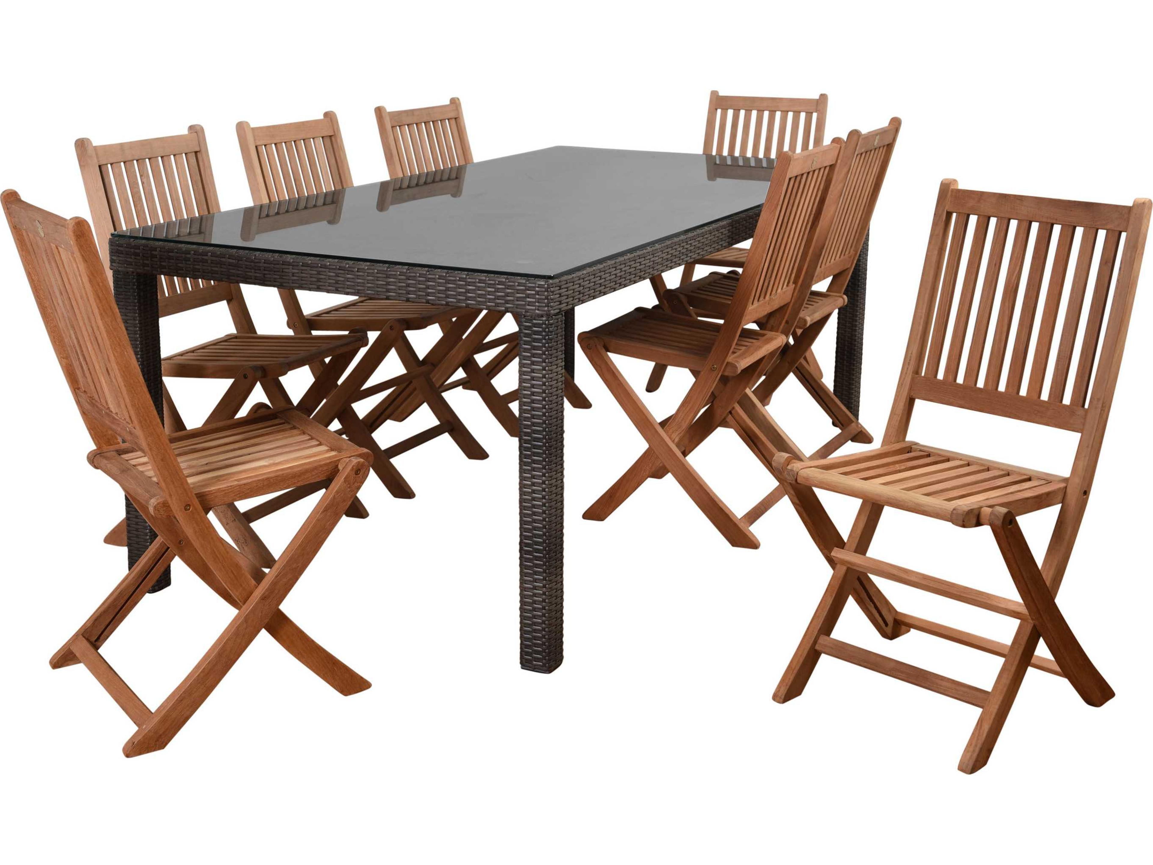 International Home Miami Atlantic Morgan 9 Piece Rectangular Outdoor Dining Set