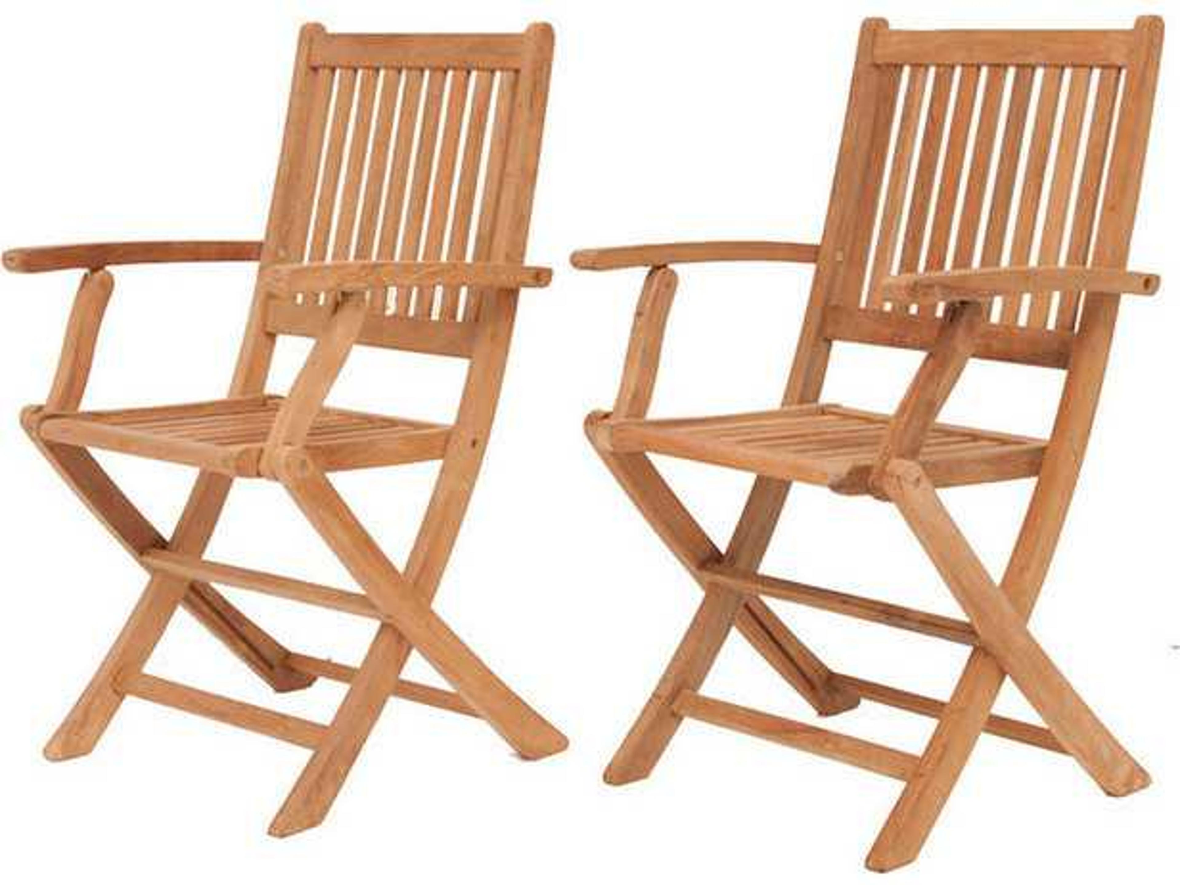 International Home Miami Amazonia Teak London Outdoor Dining Arm Chair Set of 2