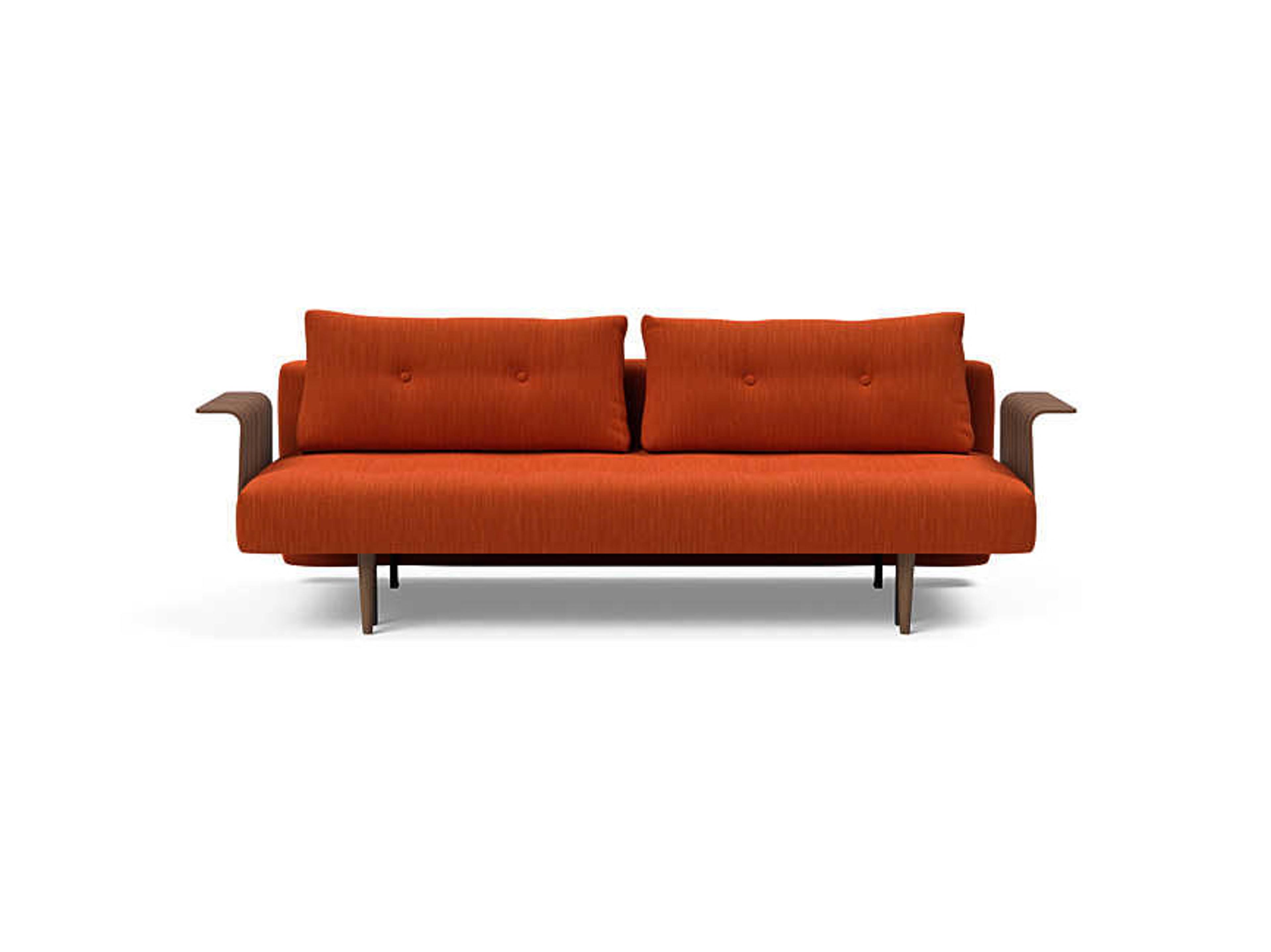 Innovation Recast Plus Elegance Paprika Dark Lacquered Oak Upholstered Sofa Bed