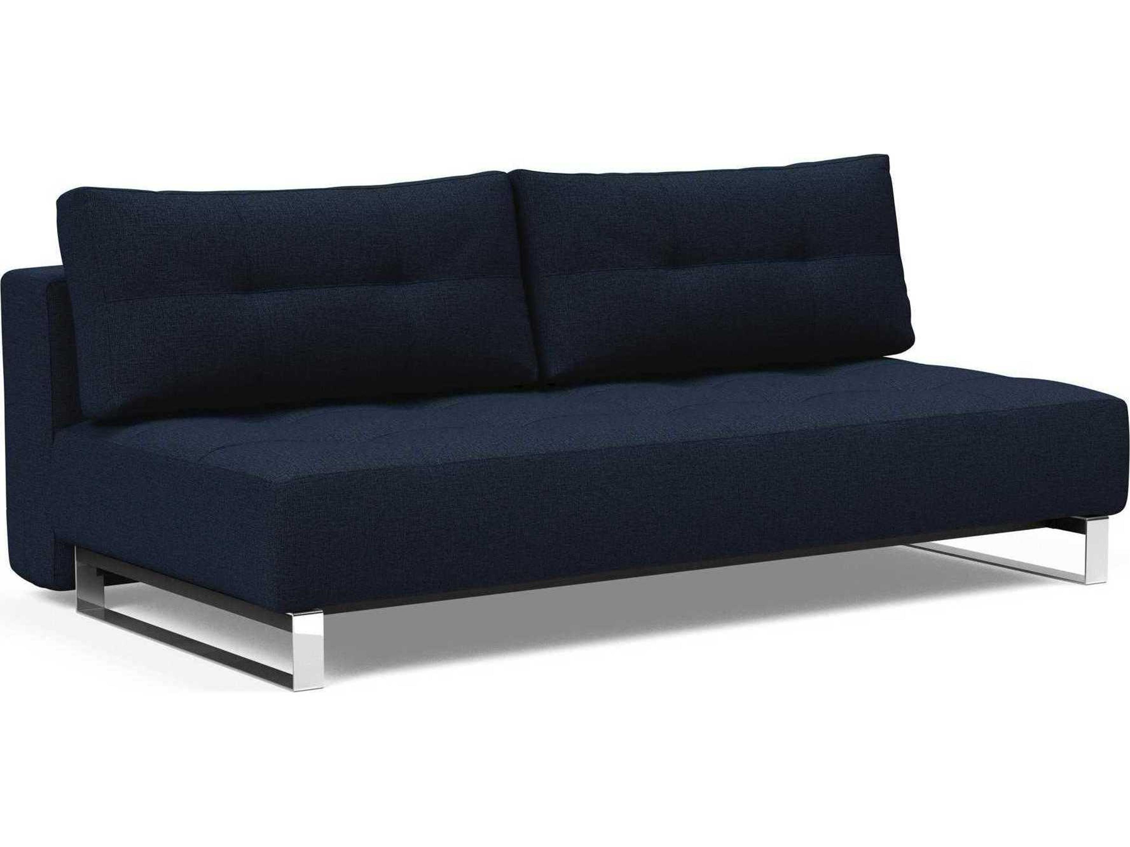 Innovation Supermax Del Mixed Dance Blue Chrome Upholstered Sofa Bed