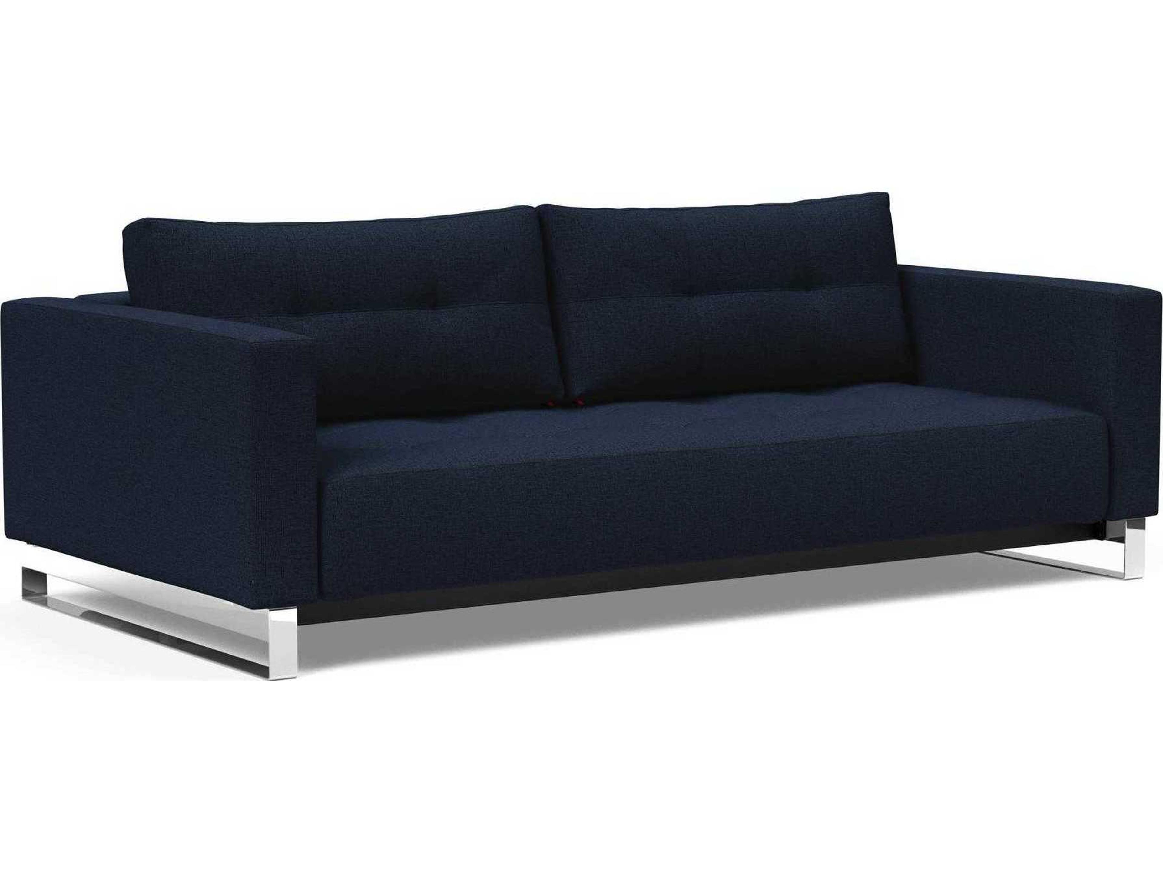 Innovation Cassius Del Mixed Dance Blue Chrome Upholstered Sofa Bed