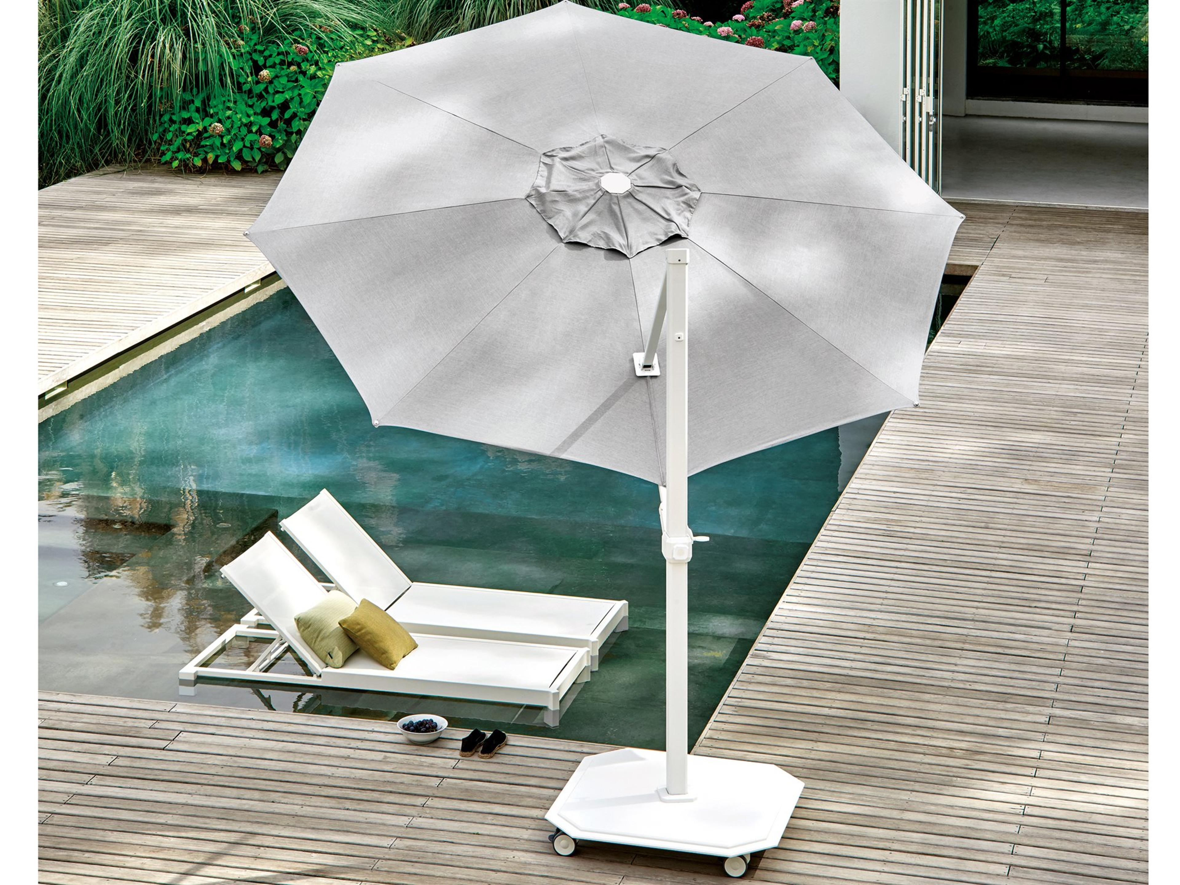 Jardinico JCP.3 11.5 Foot Aluminum Crank Lift Infinite Tilt Octagon Patio Umbrella