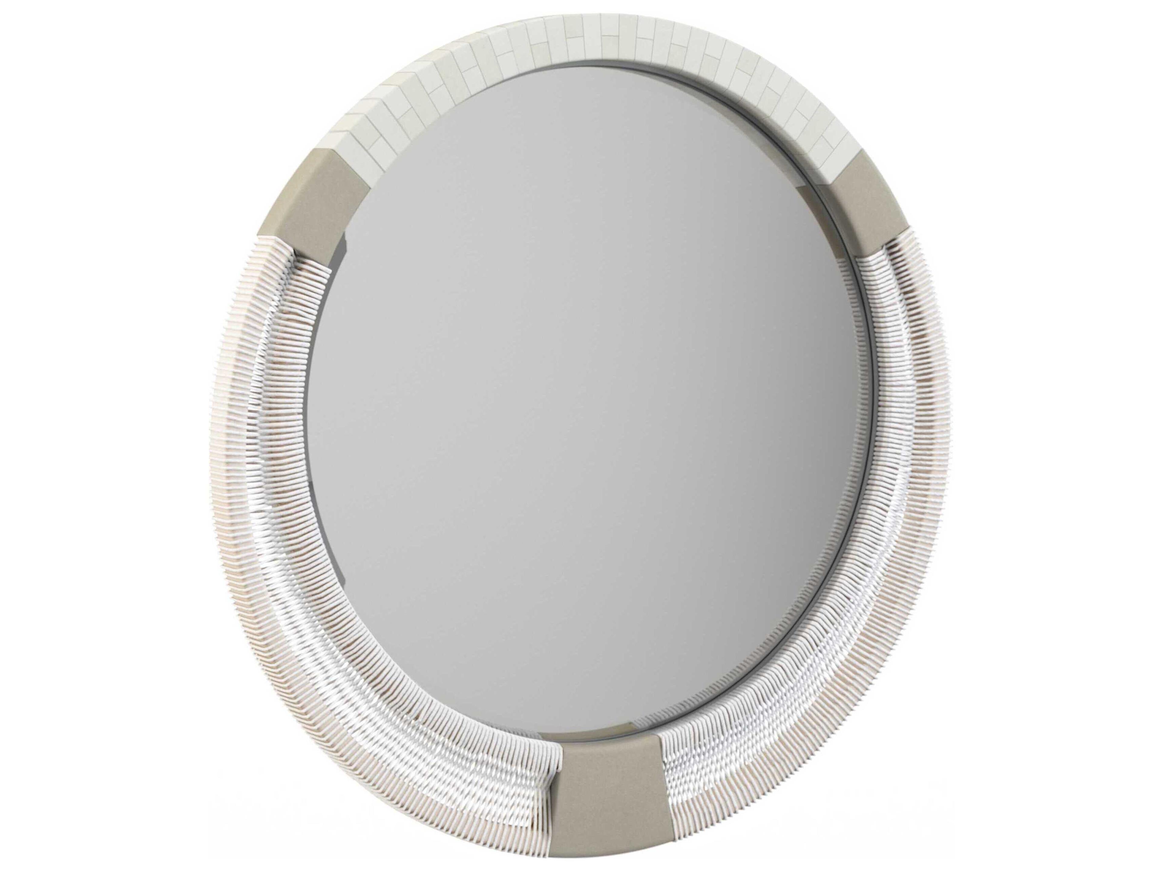 Jonathan Charles Water Whitewash Cord Wall Mirror Round