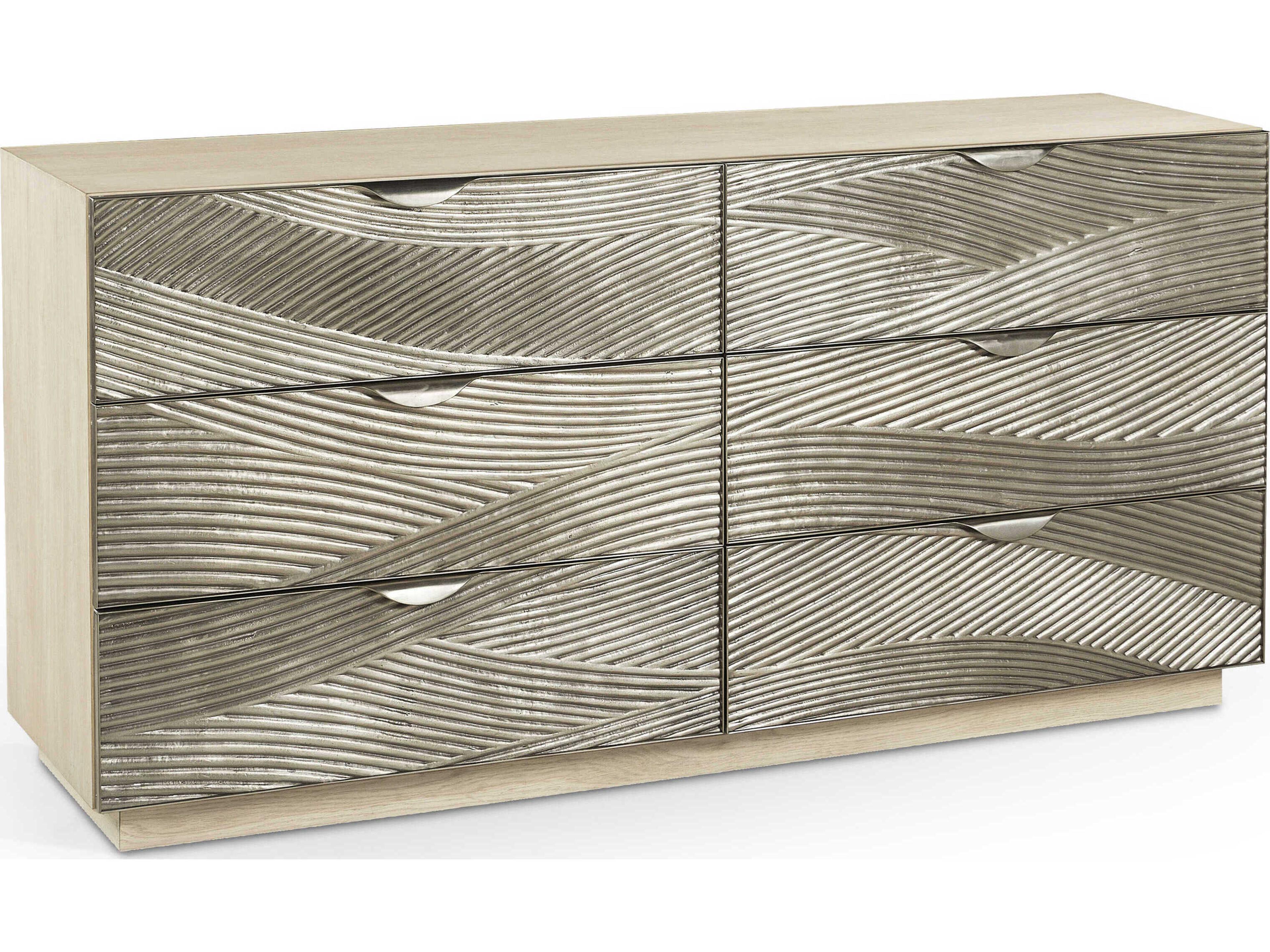 Jonathan Charles Water 6-Drawers Brown Oak Wood Double Dresser