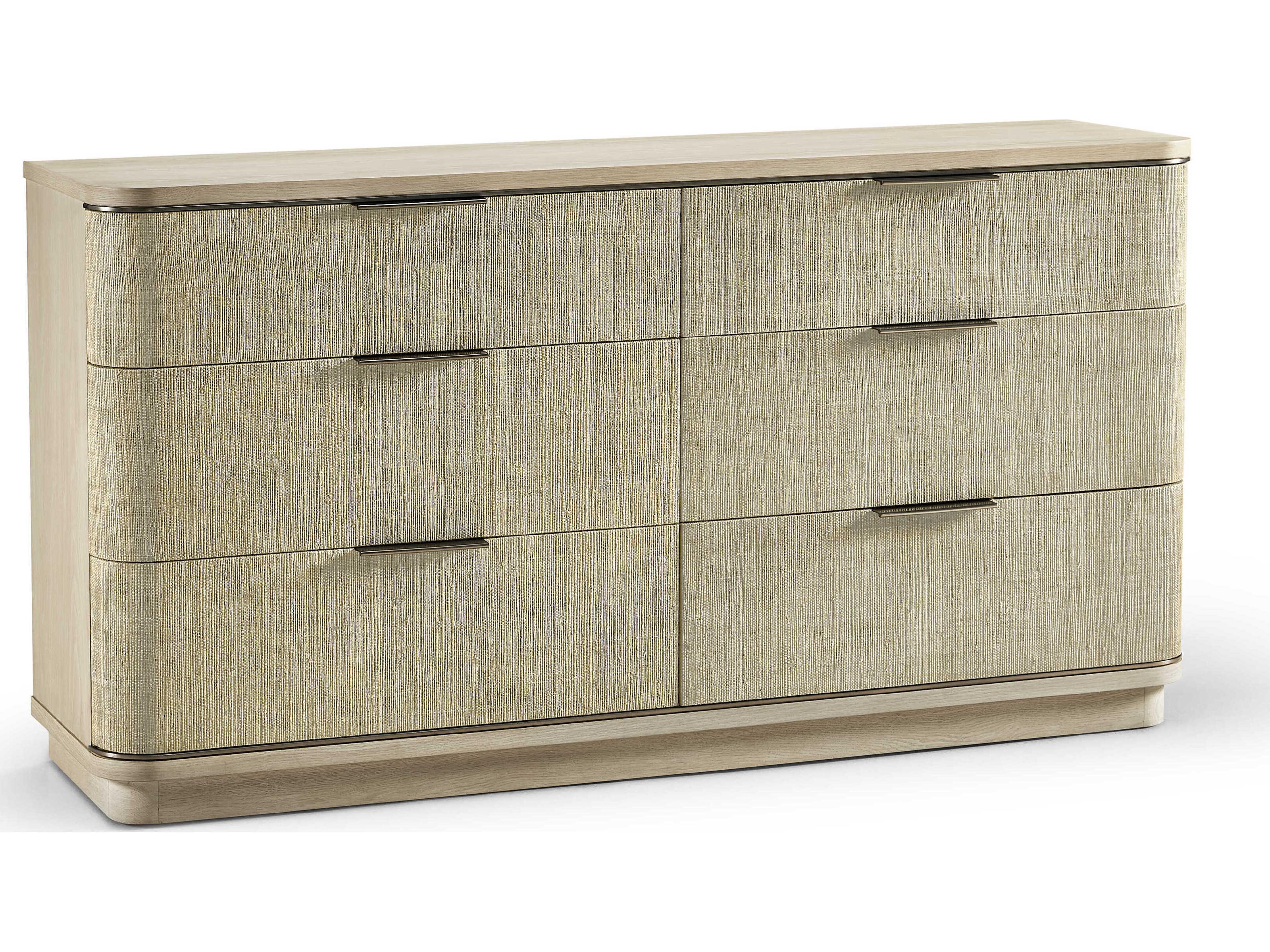 Jonathan Charles Water 6-Drawers Brown Oak Wood Double Dresser