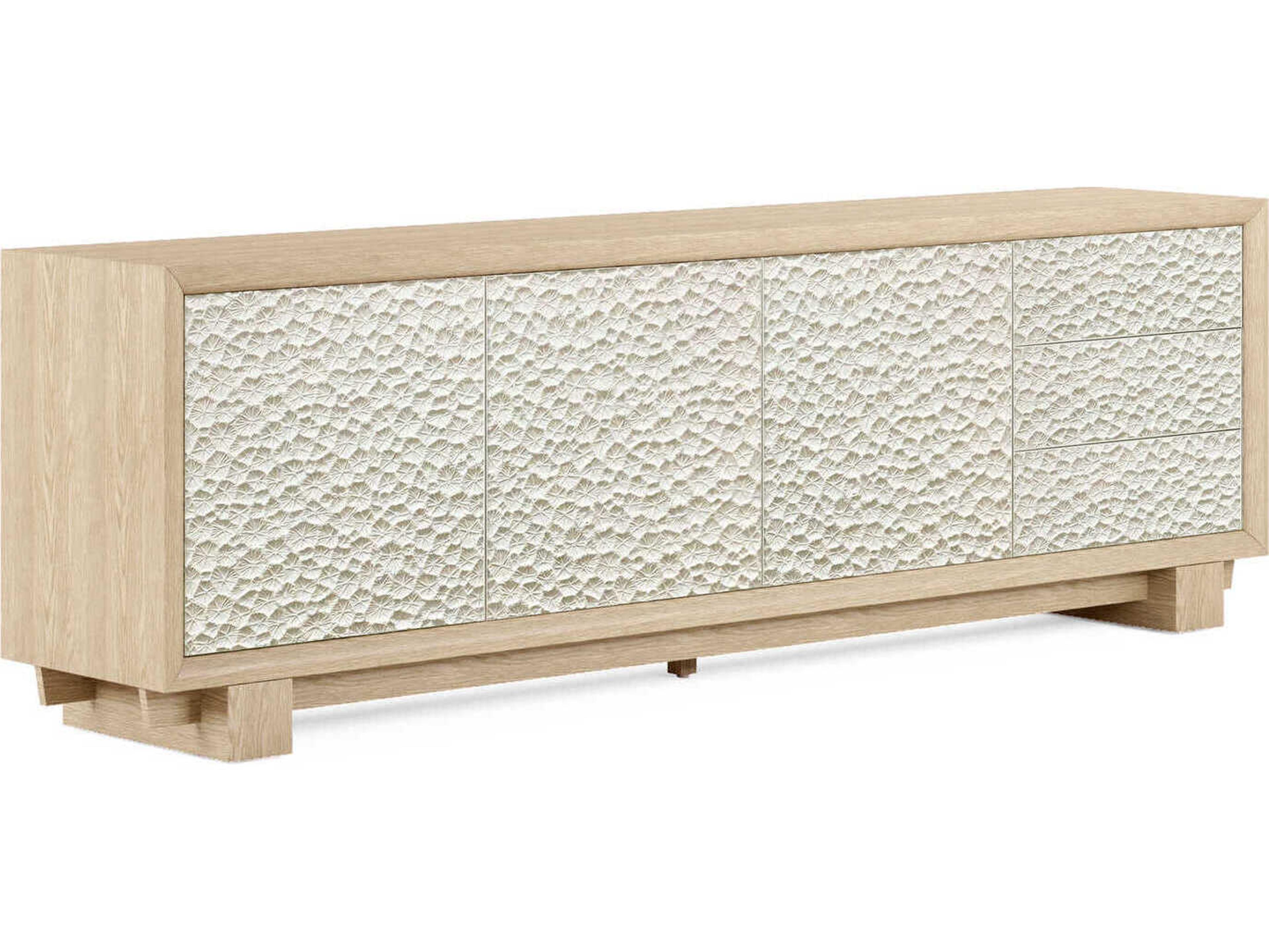 Jonathan Charles Water Oak Wood White Washed Media Console