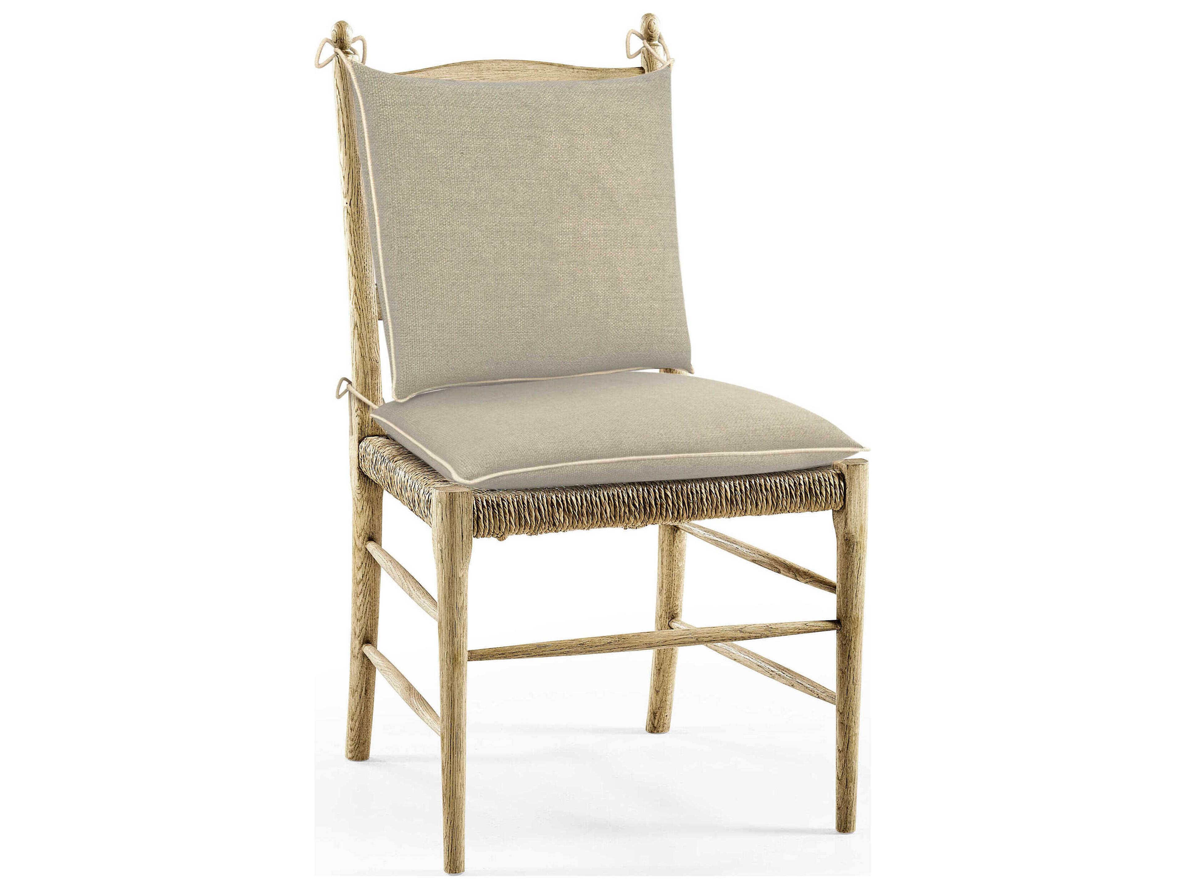 Jonathan Charles Timeless Oak Wood Brown Upholstered Armless Dining Chair