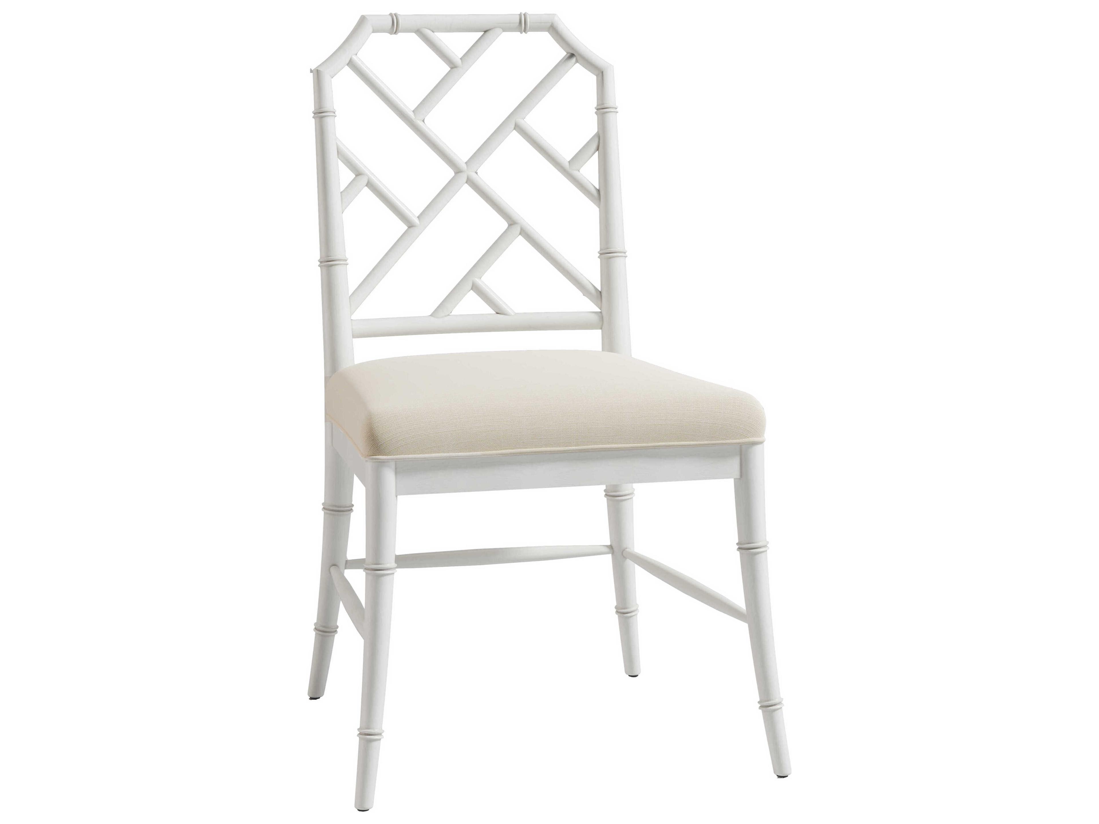 Jonathan Charles Timeless Oak Wood White Upholstered Side Dining Chair