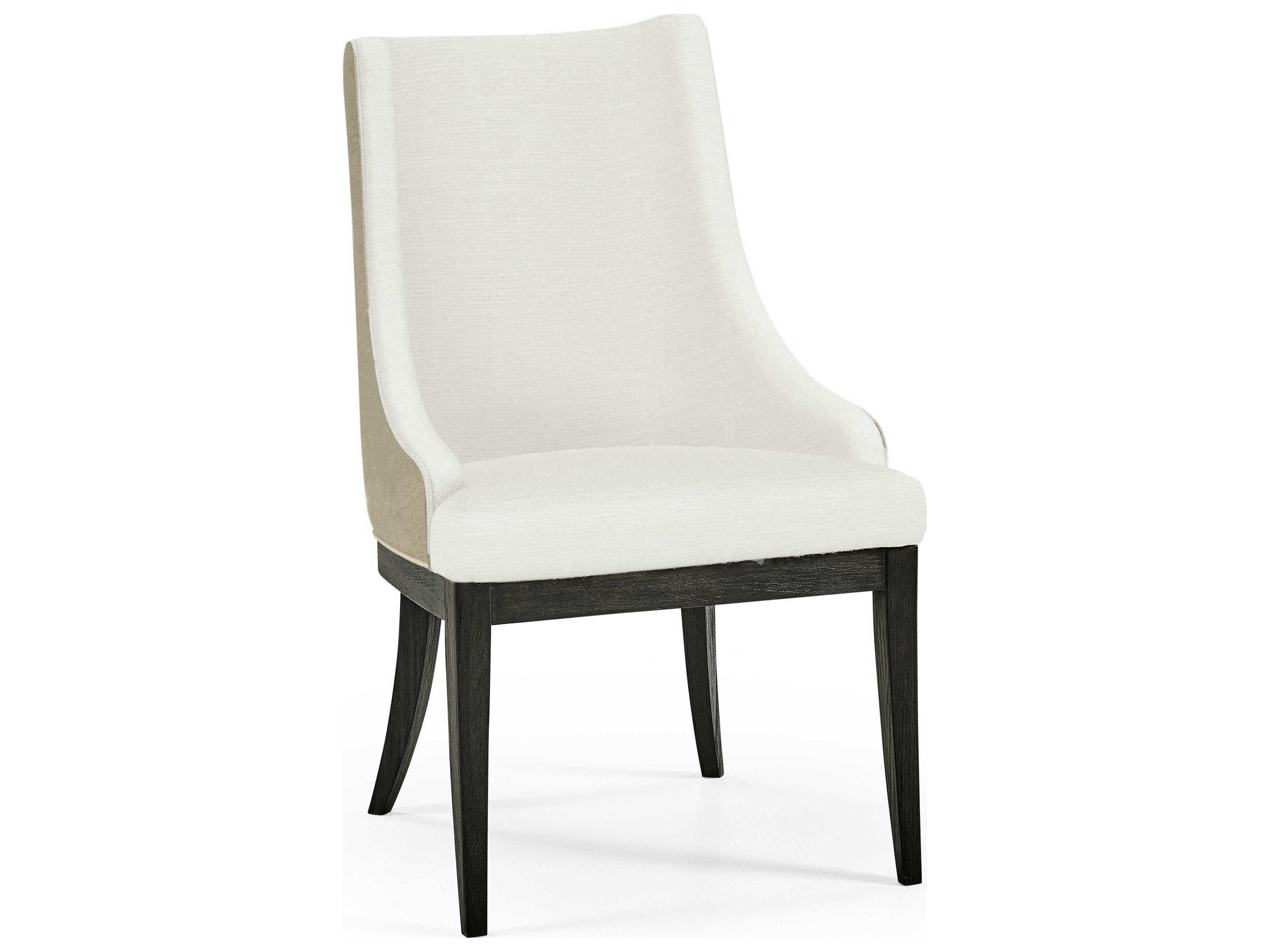 Jonathan Charles Timeless Oak Wood Black Upholstered Side Dining Chair