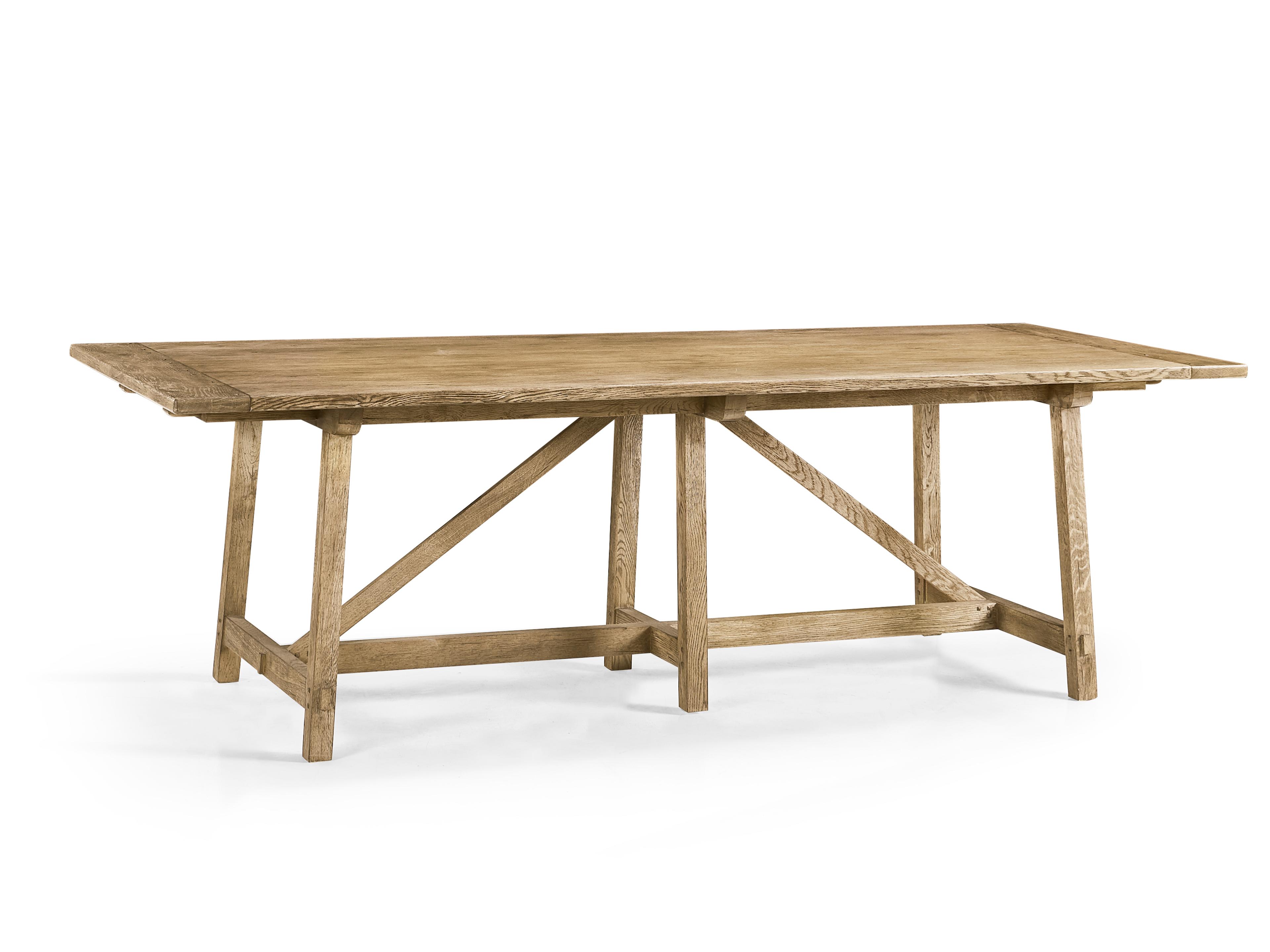 Jonathan Charles Timeless Rectangular Wood Stripped Brown Chestnut Dining Table