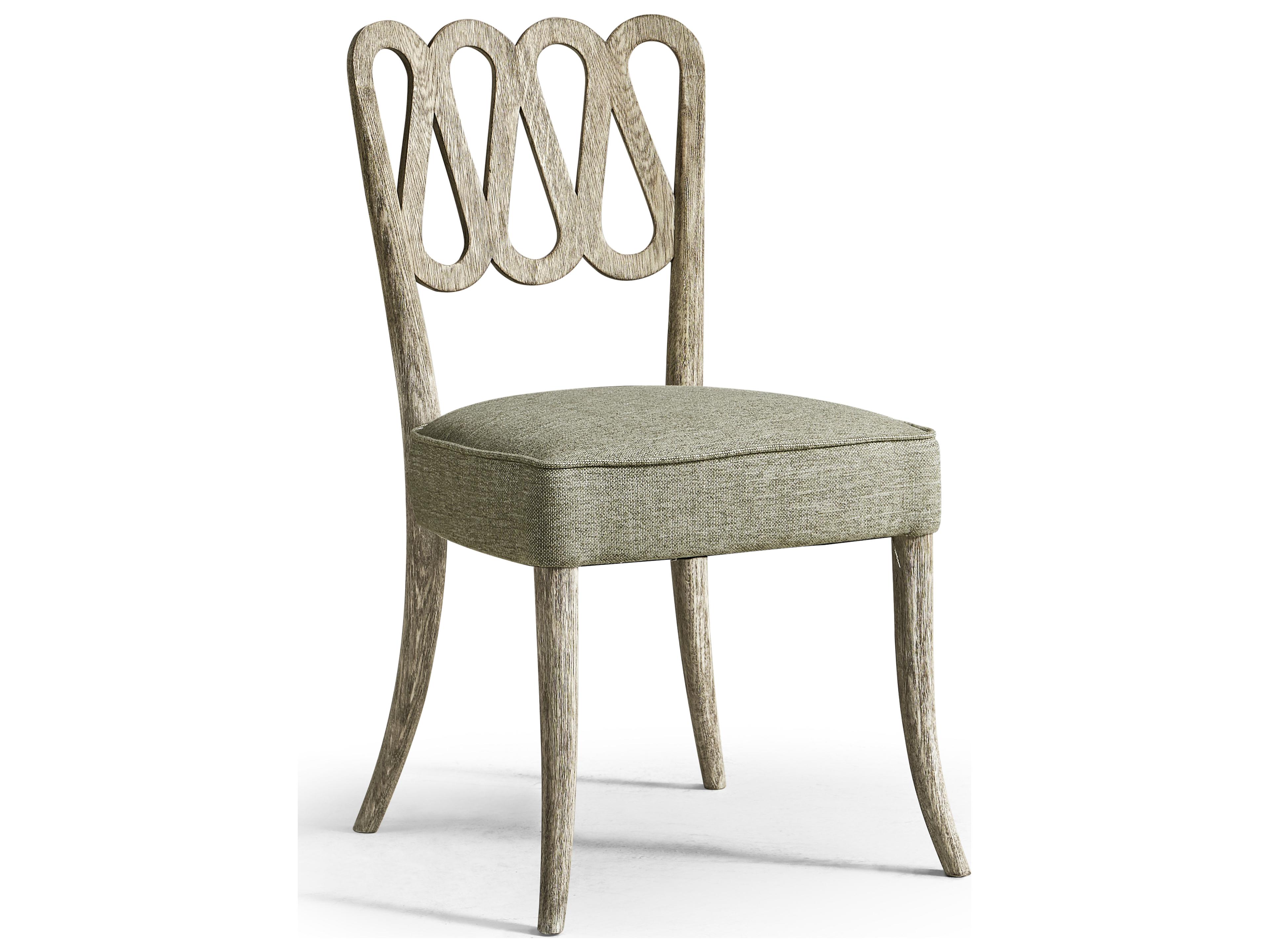 Jonathan Charles William Yeoward Oak Wood Gray Upholstered Armless Dining Chair