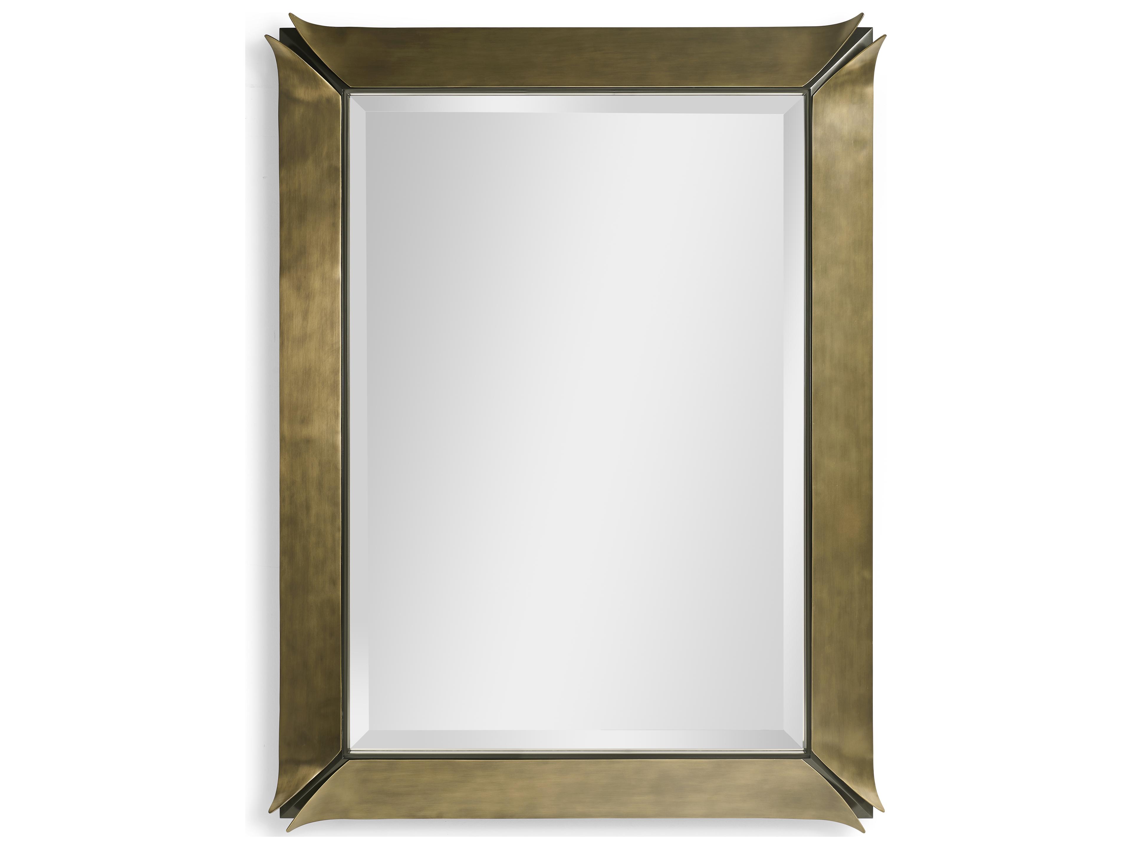 Jonathan Charles Jc Modern Satin Brass Wall Mirror Rectangular