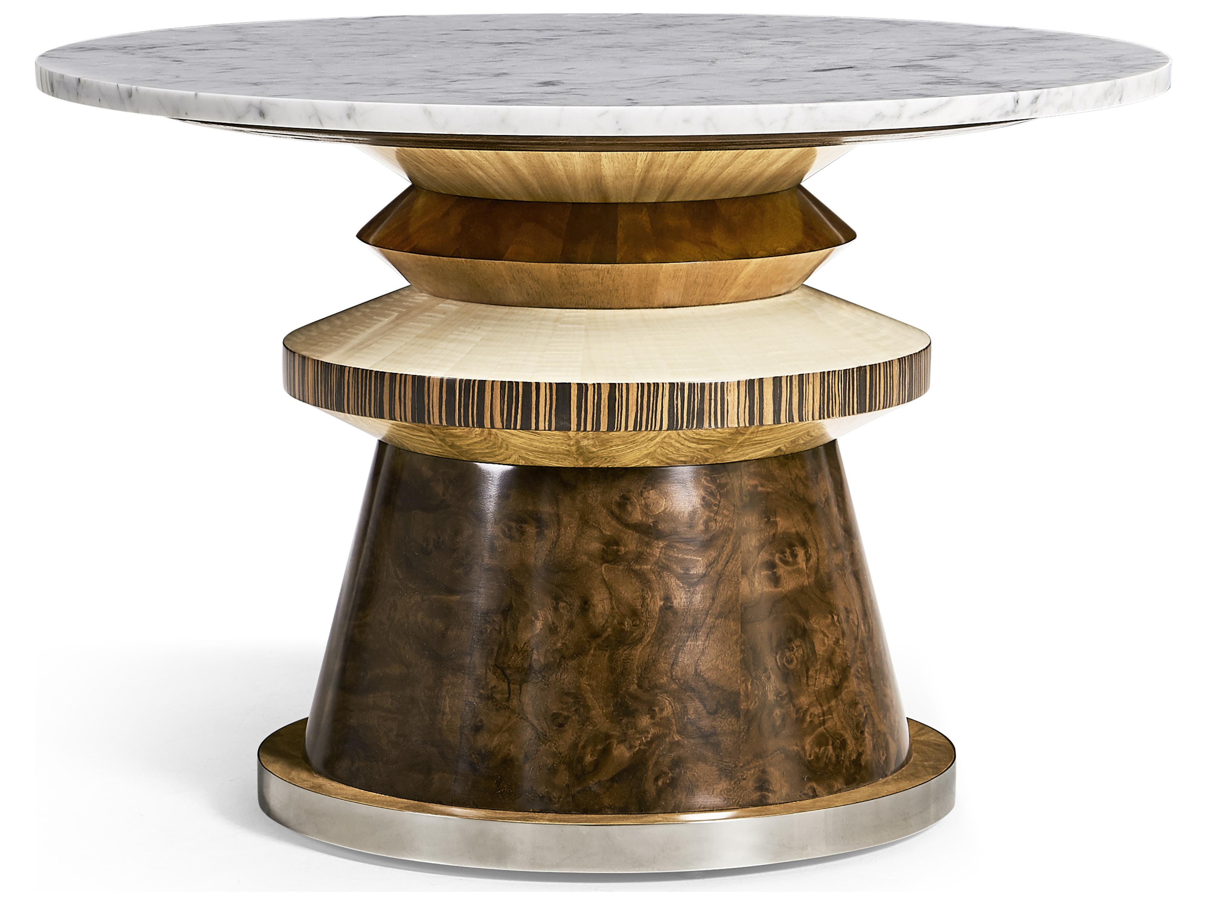 Jonathan Charles Jc Modern Round Marble Mingle Mangle Coffee Table