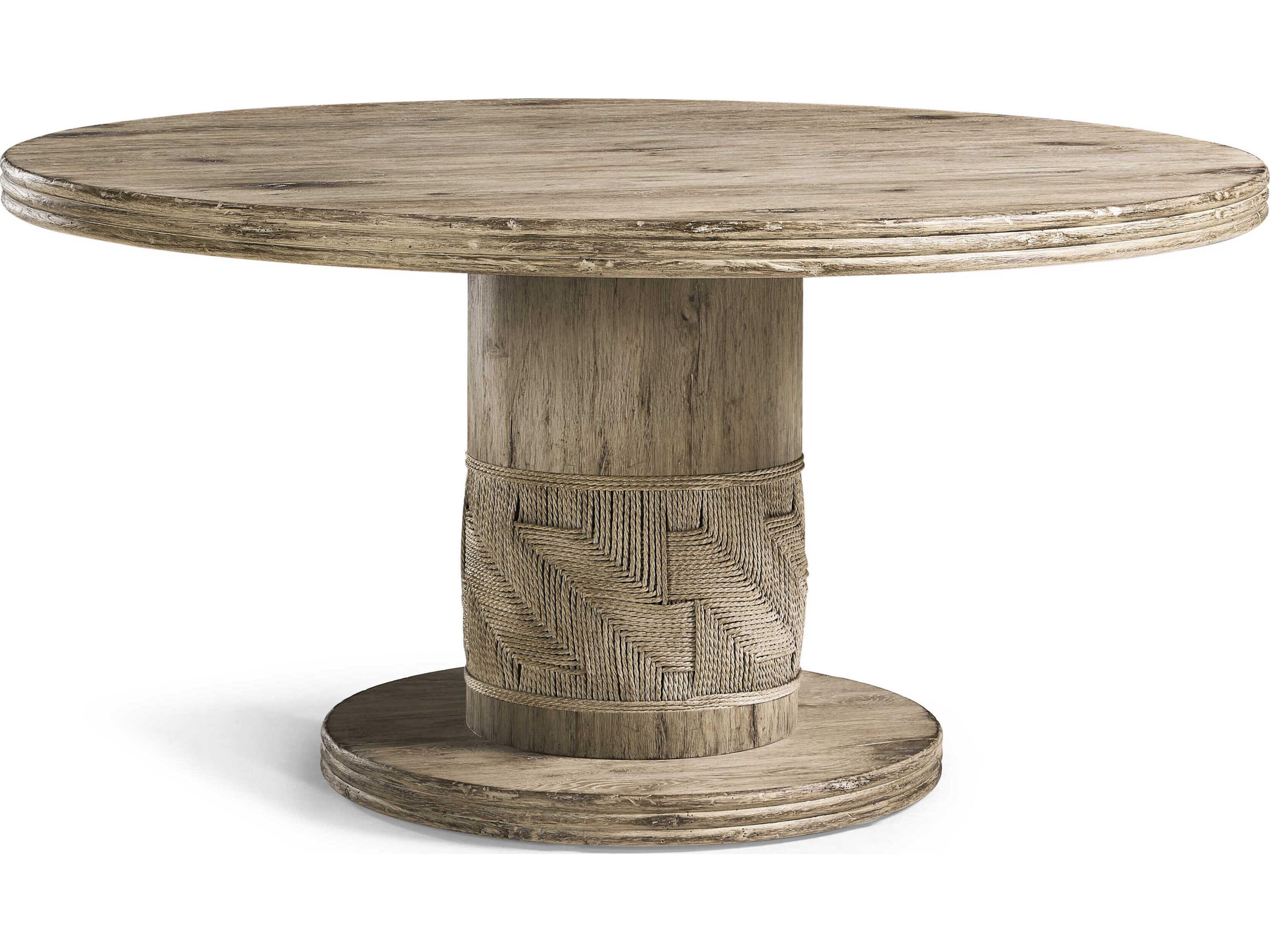 Jonathan Charles Sagehill Round Wood Timberon Grey Oak Dining Table