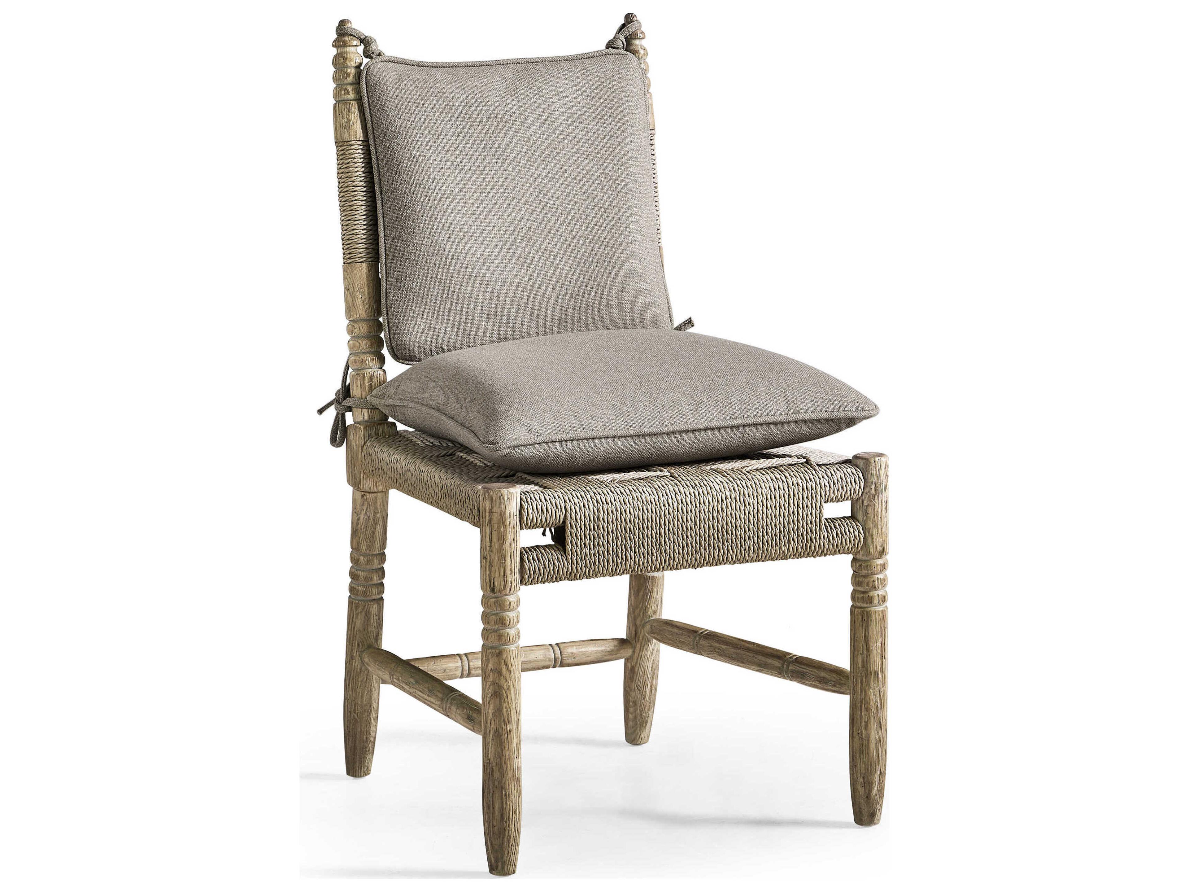 Jonathan Charles Sagehill Oak Wood Gray Upholstered Armless Dining Chair