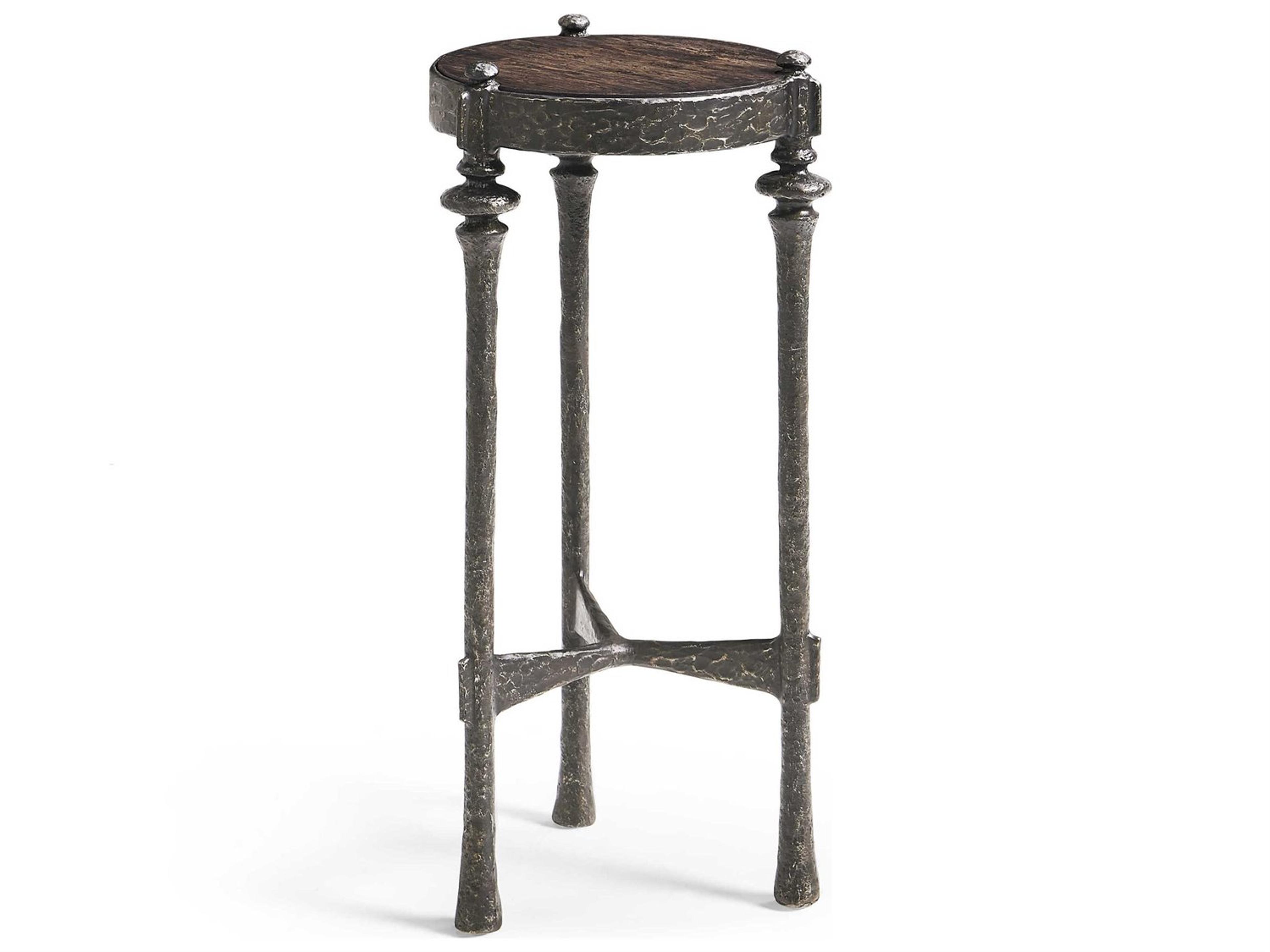 Jonathan Charles Caldera Round Wood Black Oak End Table