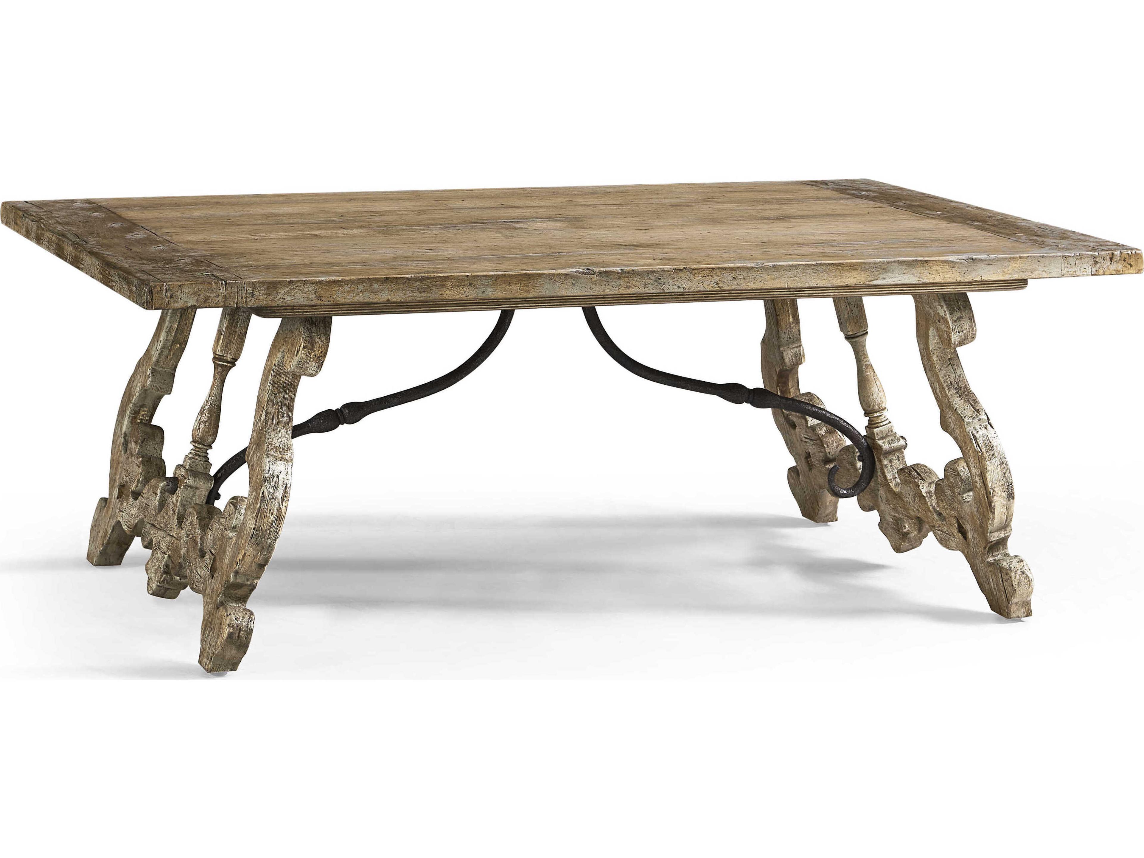 Jonathan Charles Caldera Rectangular Wood Light Spain Painted Walnut Coffee Table