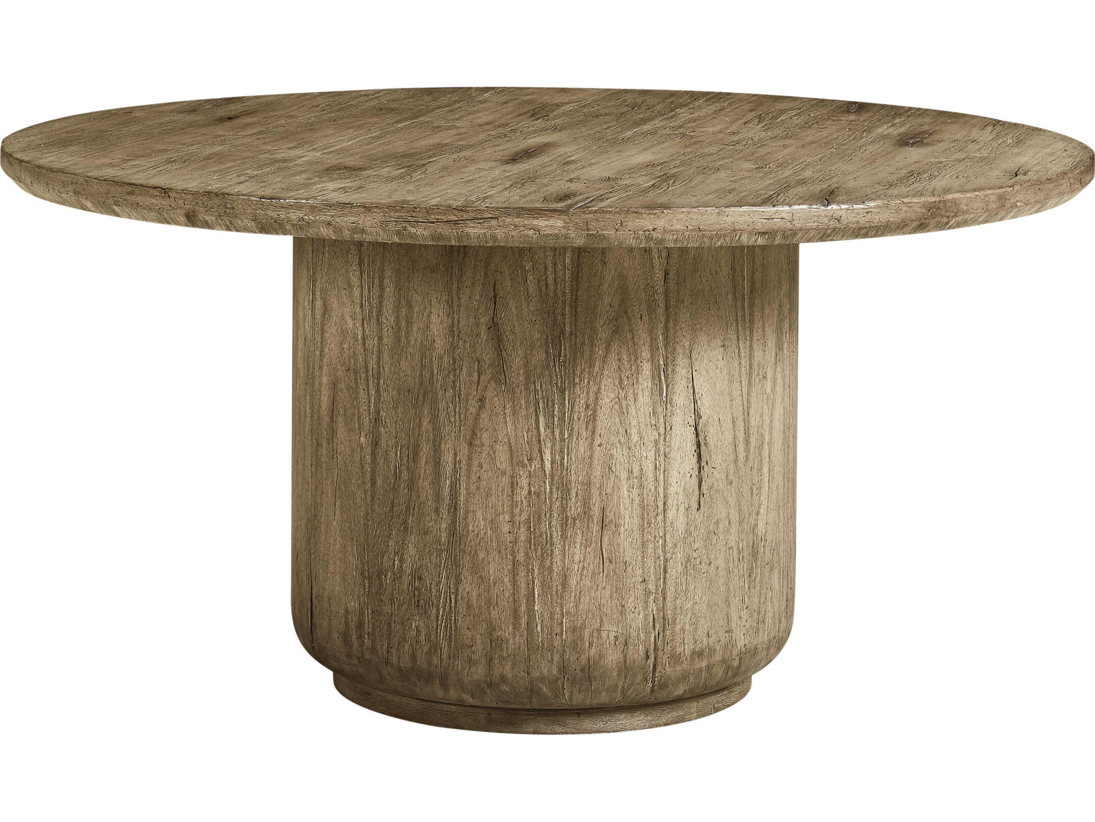 Jonathan Charles Stone Ridge Round Wood Tully Light Acacia Dining Table