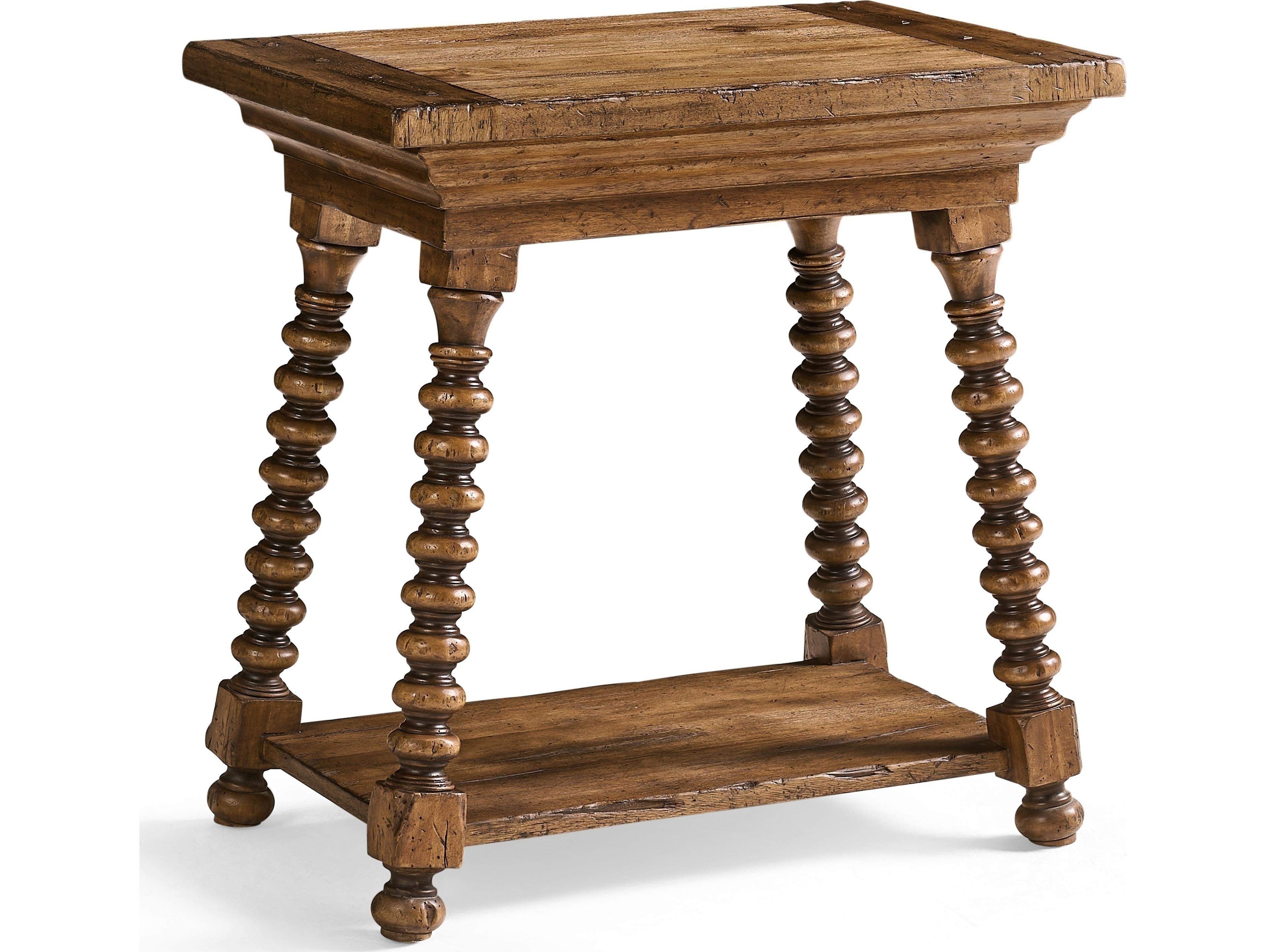 Jonathan Charles Tamarisk Square Wood Spain Walnut End Table