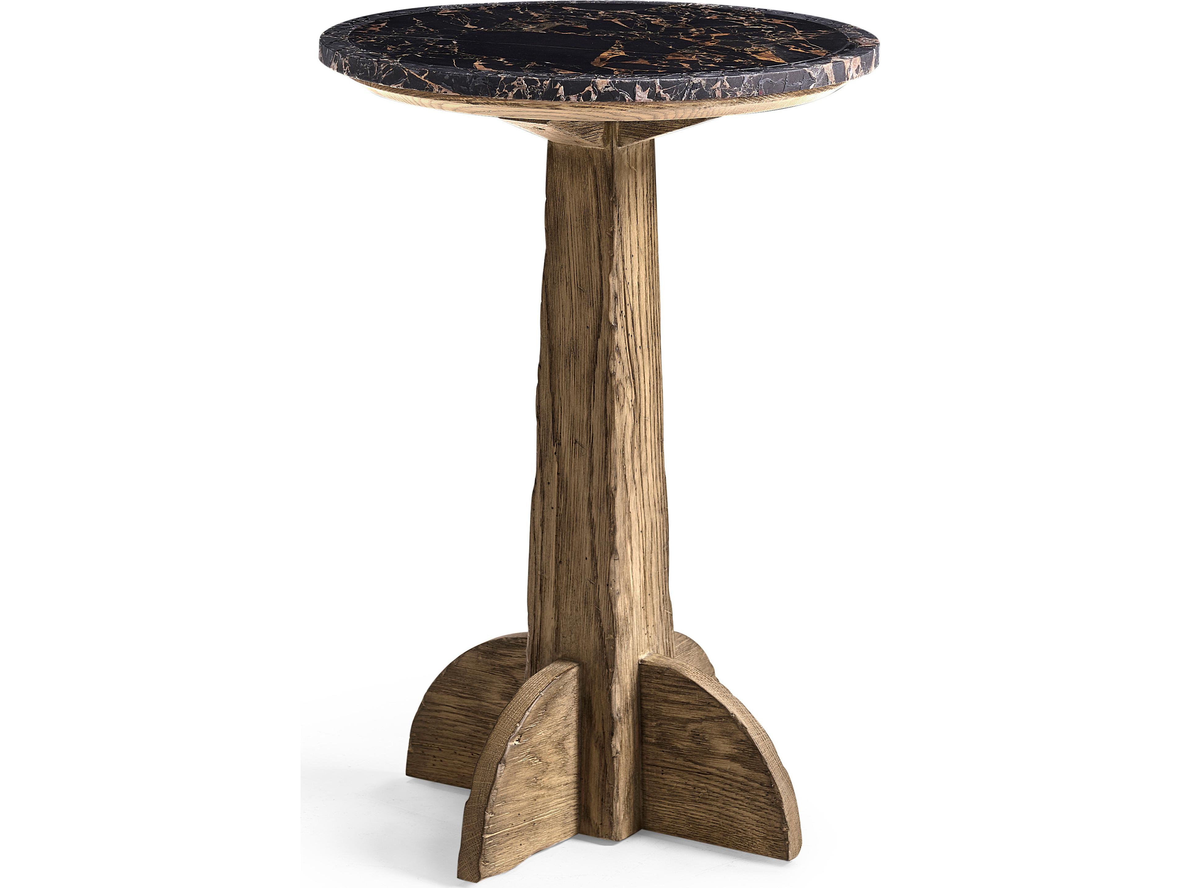 Jonathan Charles Echo Canyon Round Marble Faded Oak End Table