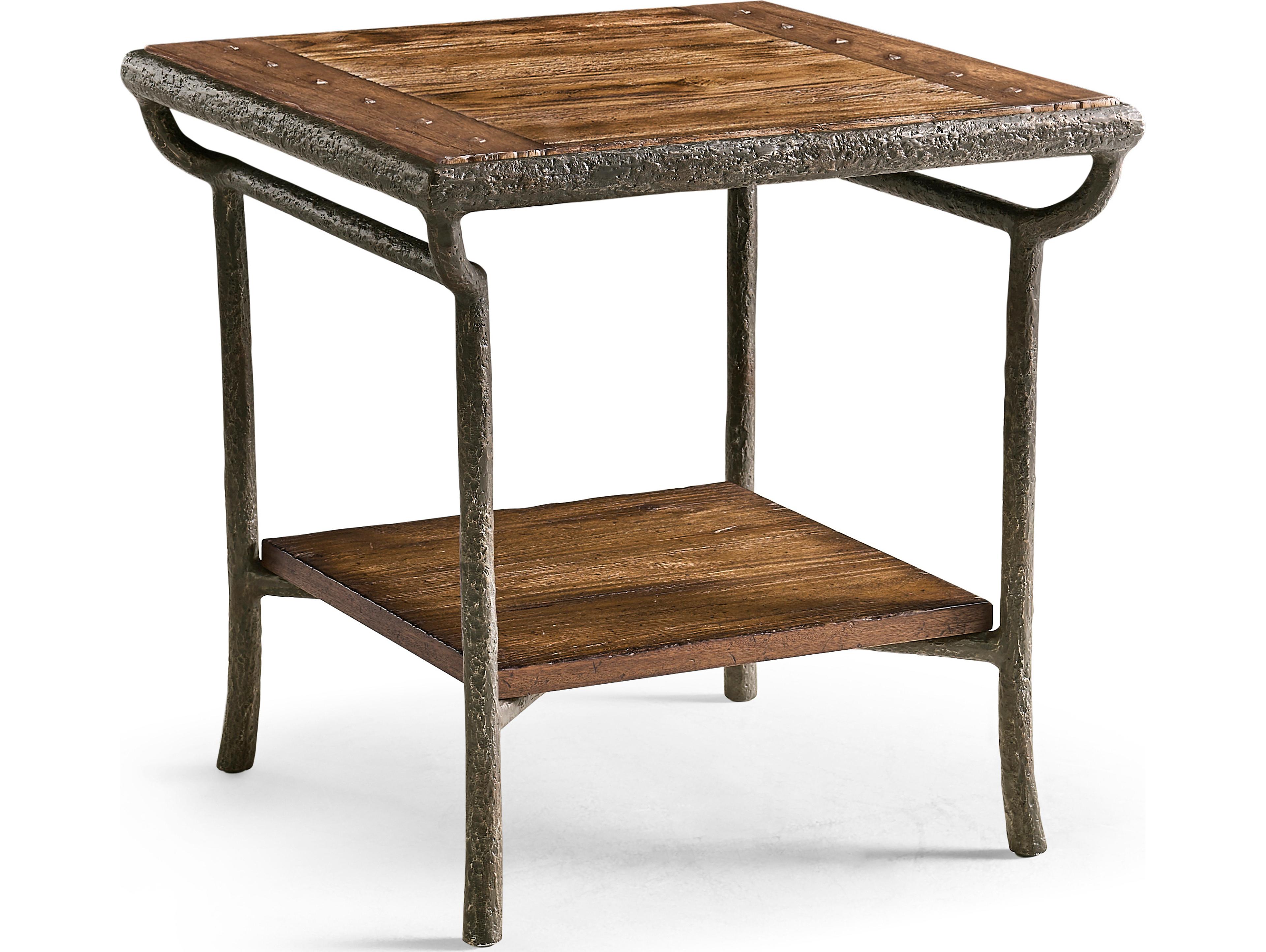 Jonathan Charles Jc Casual Square Wood Cast Metal End Table