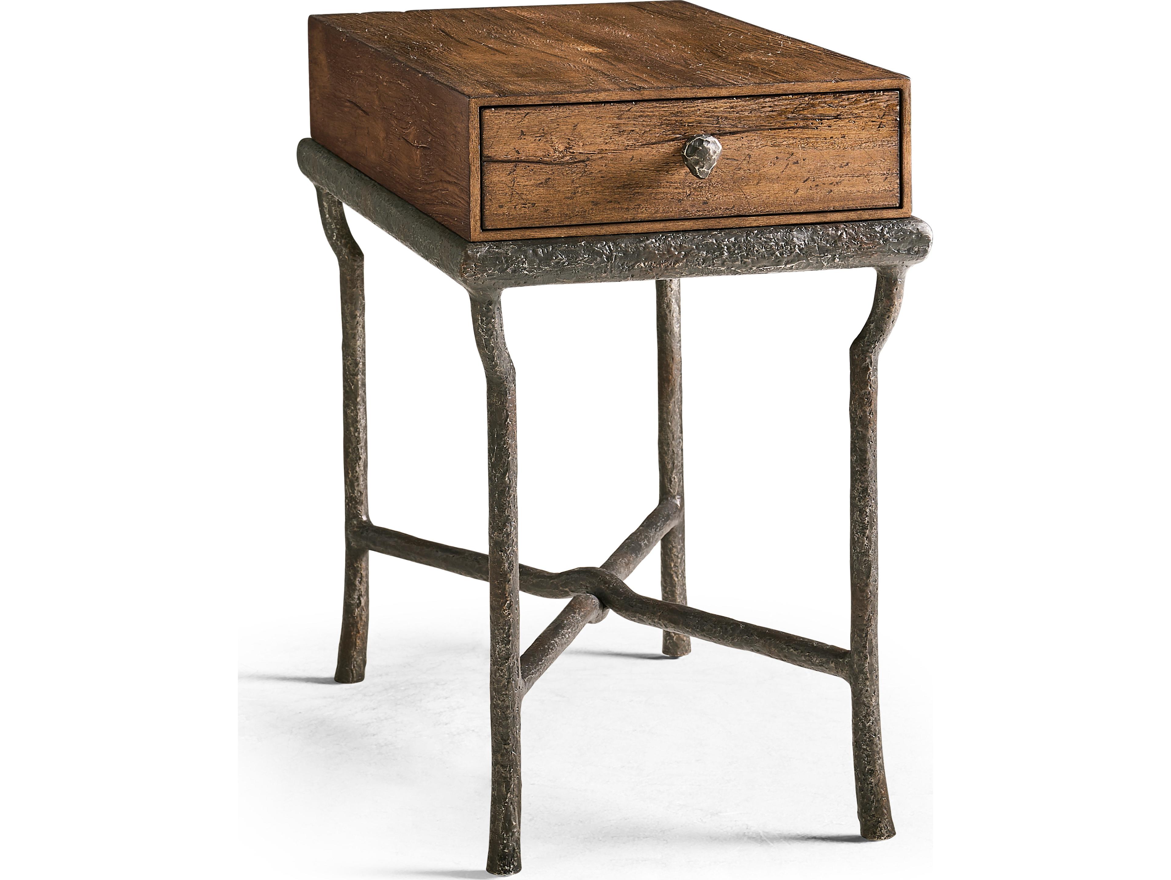 Jonathan Charles Jc Casual Square Wood Cast Metal End Table