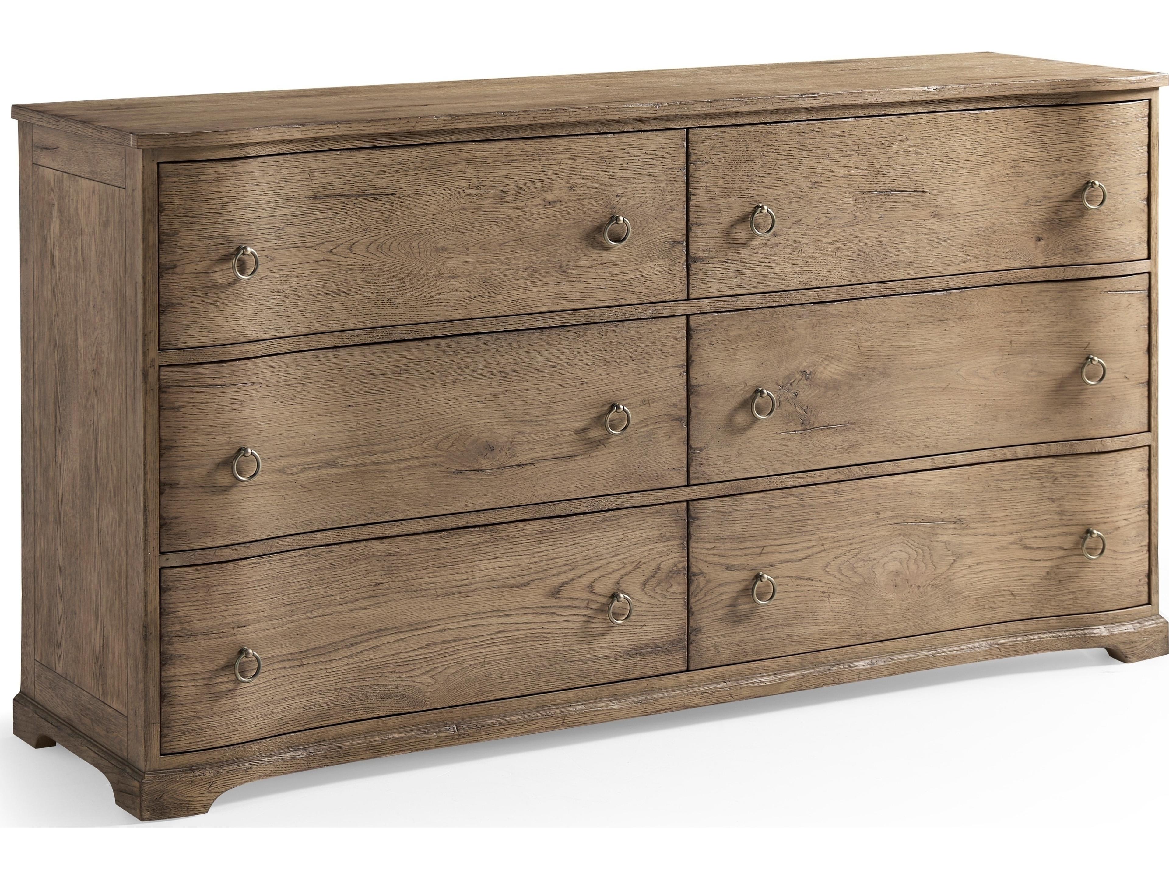 Jonathan Charles Echo Canyon 6-Drawers Brown Oak Wood Double Dresser