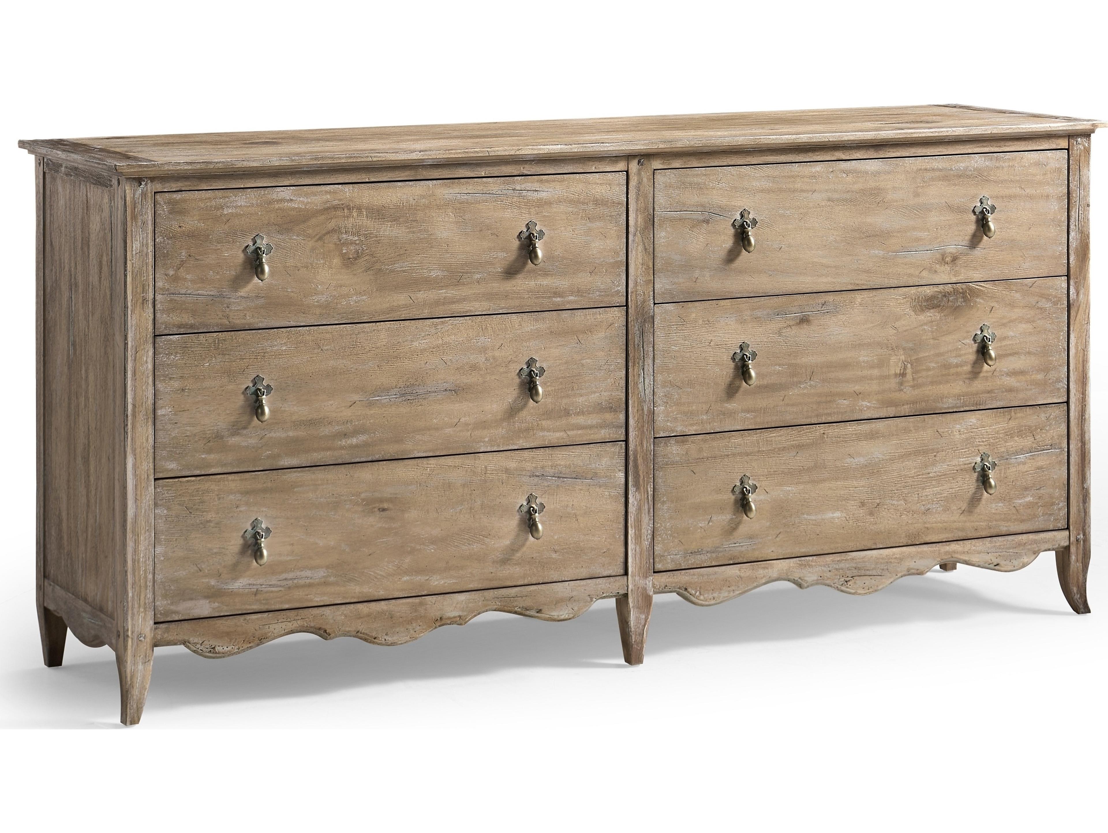 Jonathan Charles Caldera 6-Drawers Brown Walnut Wood Double Dresser