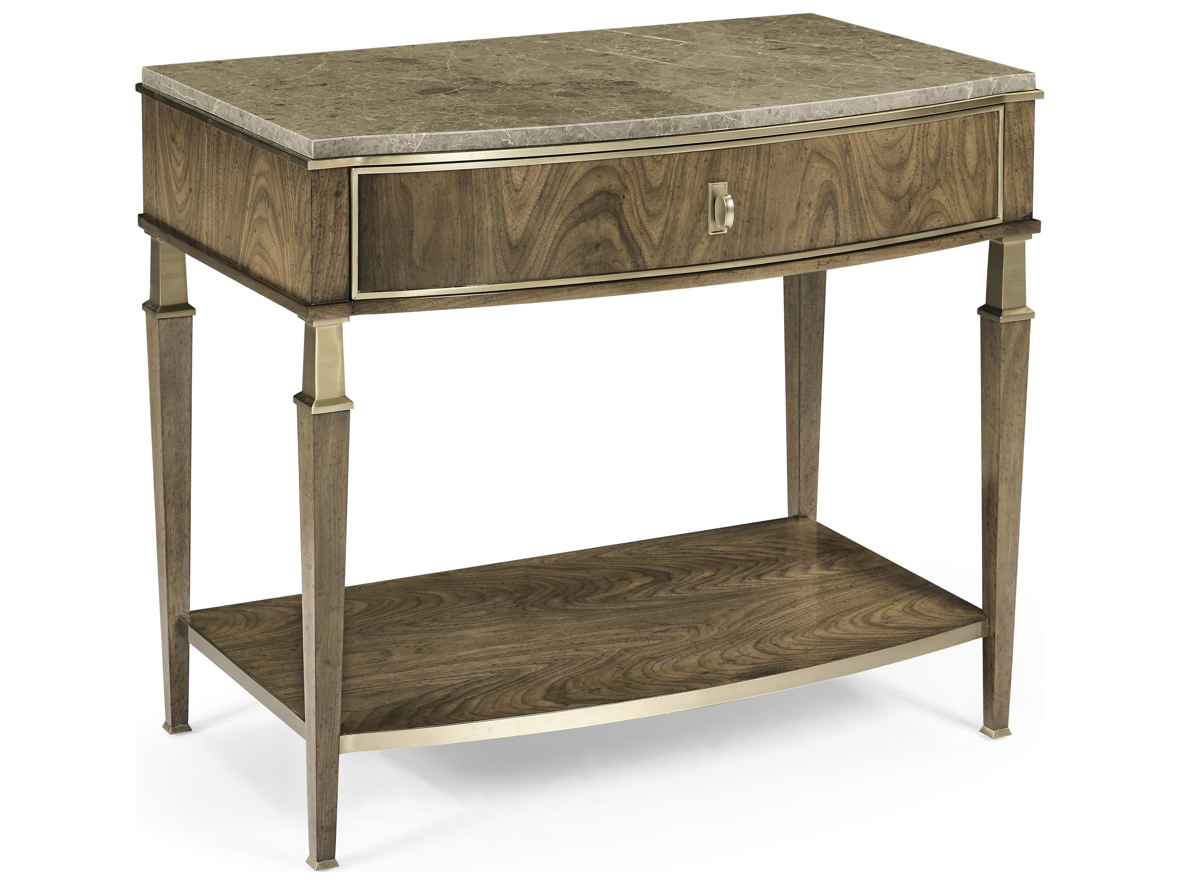 Jonathan Charles Barcelona 1-Drawer Brown Walnut Wood Nightstand