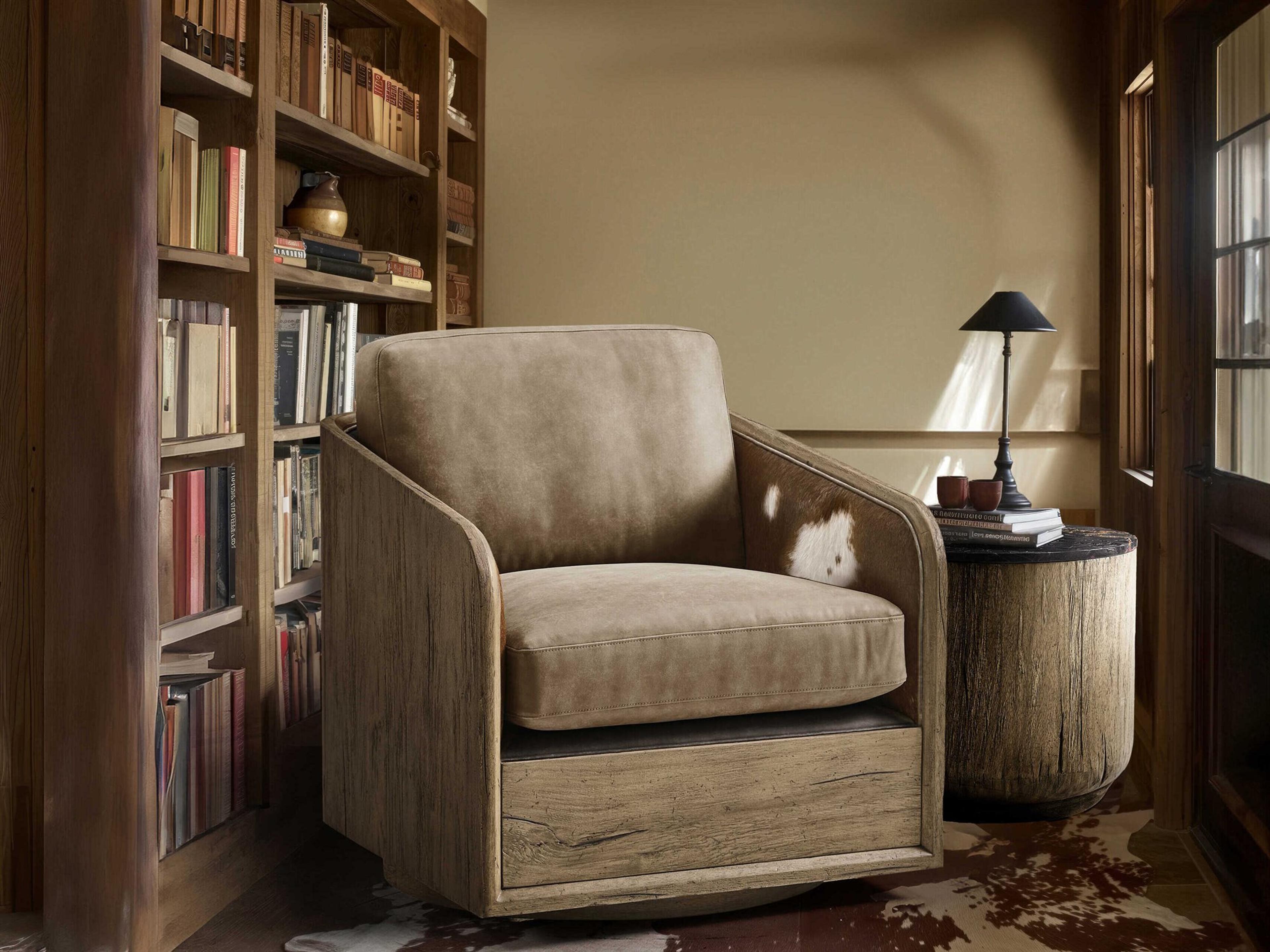 Jonathan Charles Stone Ridge Brown Leather Living Room Chair & Table Set