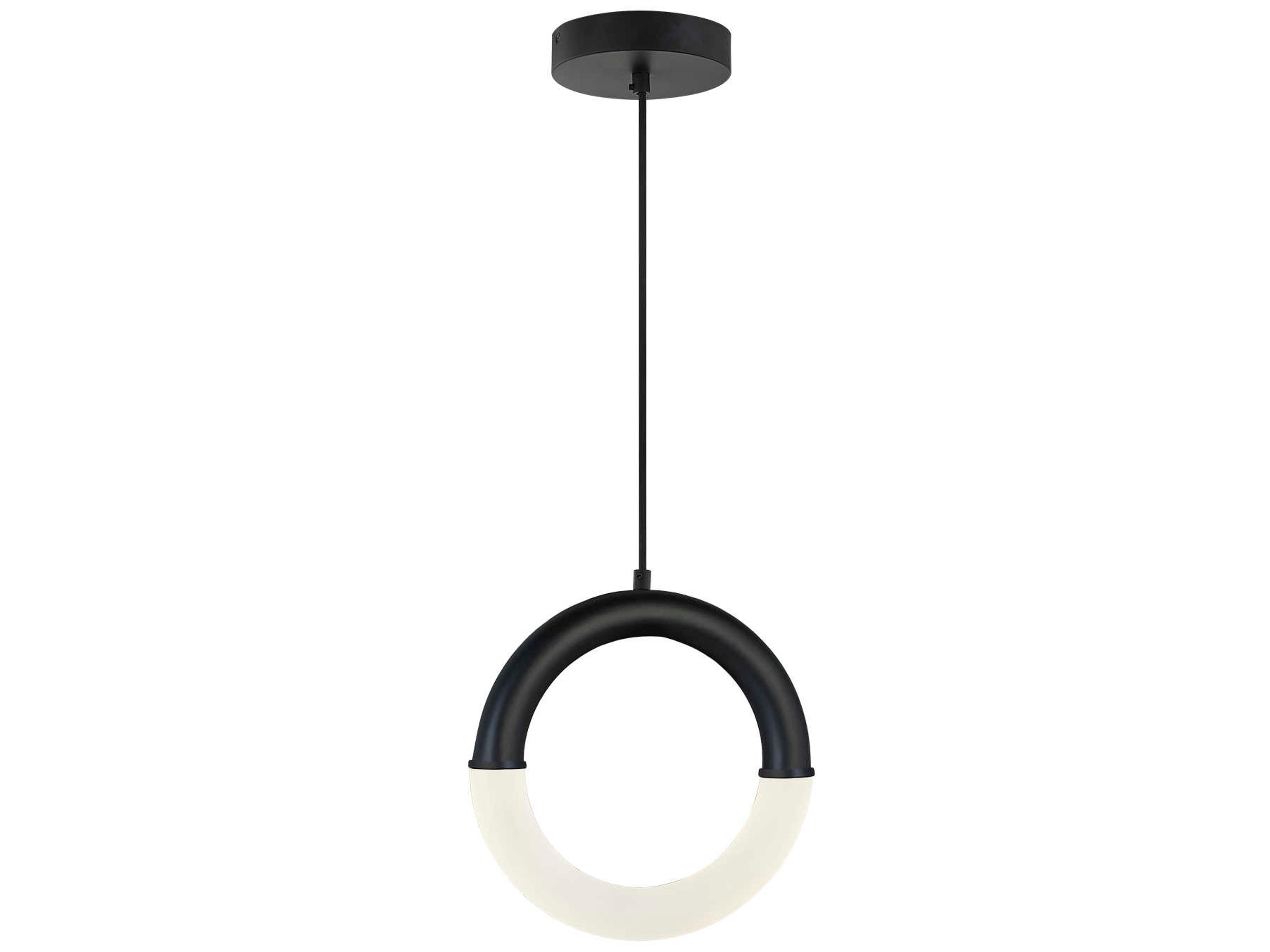 Justice Design Group Acryluxe Matte Black LED Round Mini Pendant