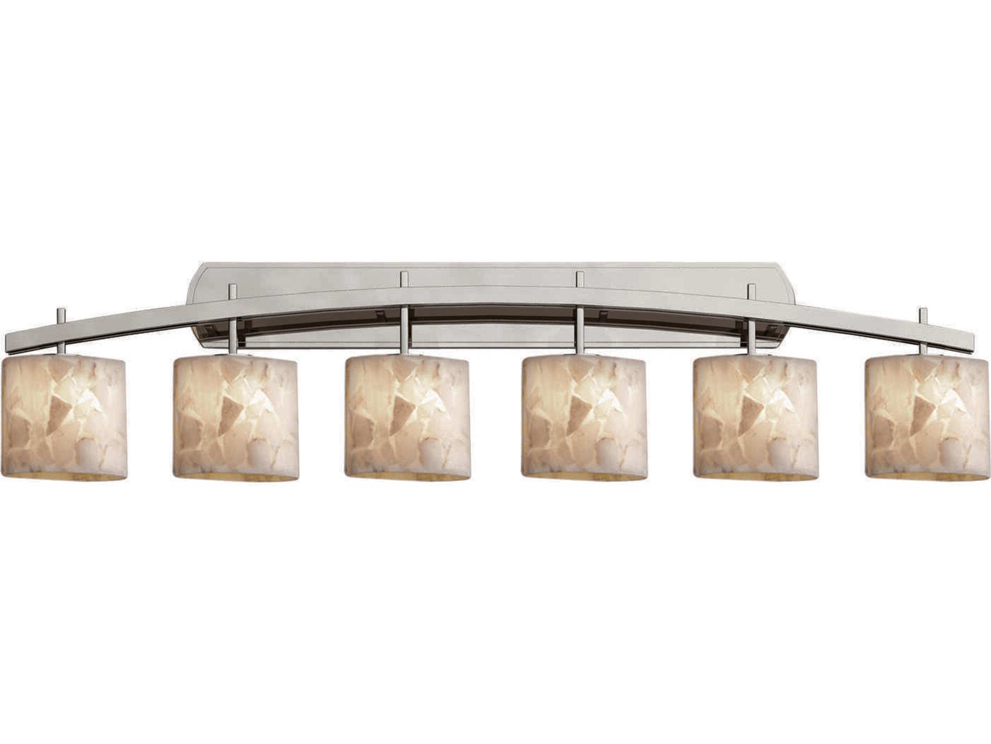 Justice Design Group Alabaster Rocks 6-Light Nickel Vanity Light
