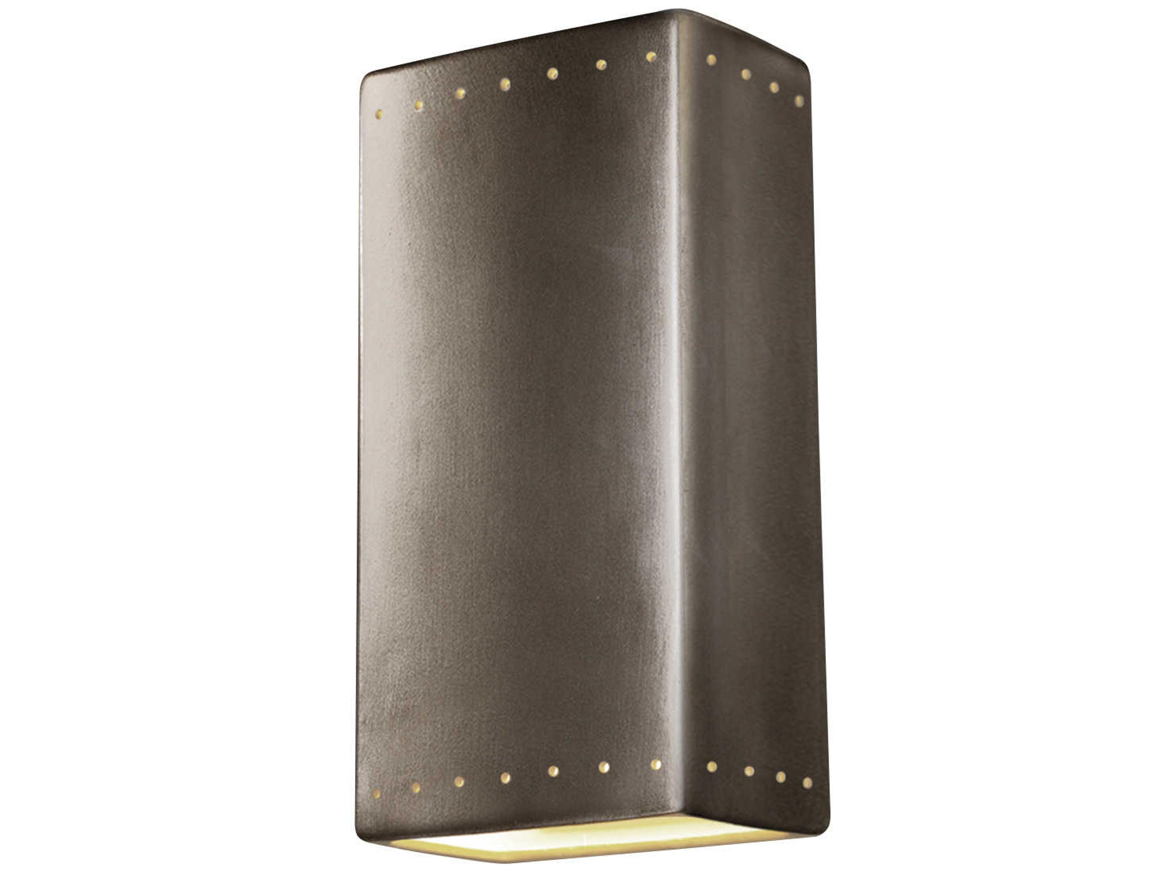 Justice Design Group Ambiance 1 - Light Outdoor Wall Light with Perfs (Closed Top)