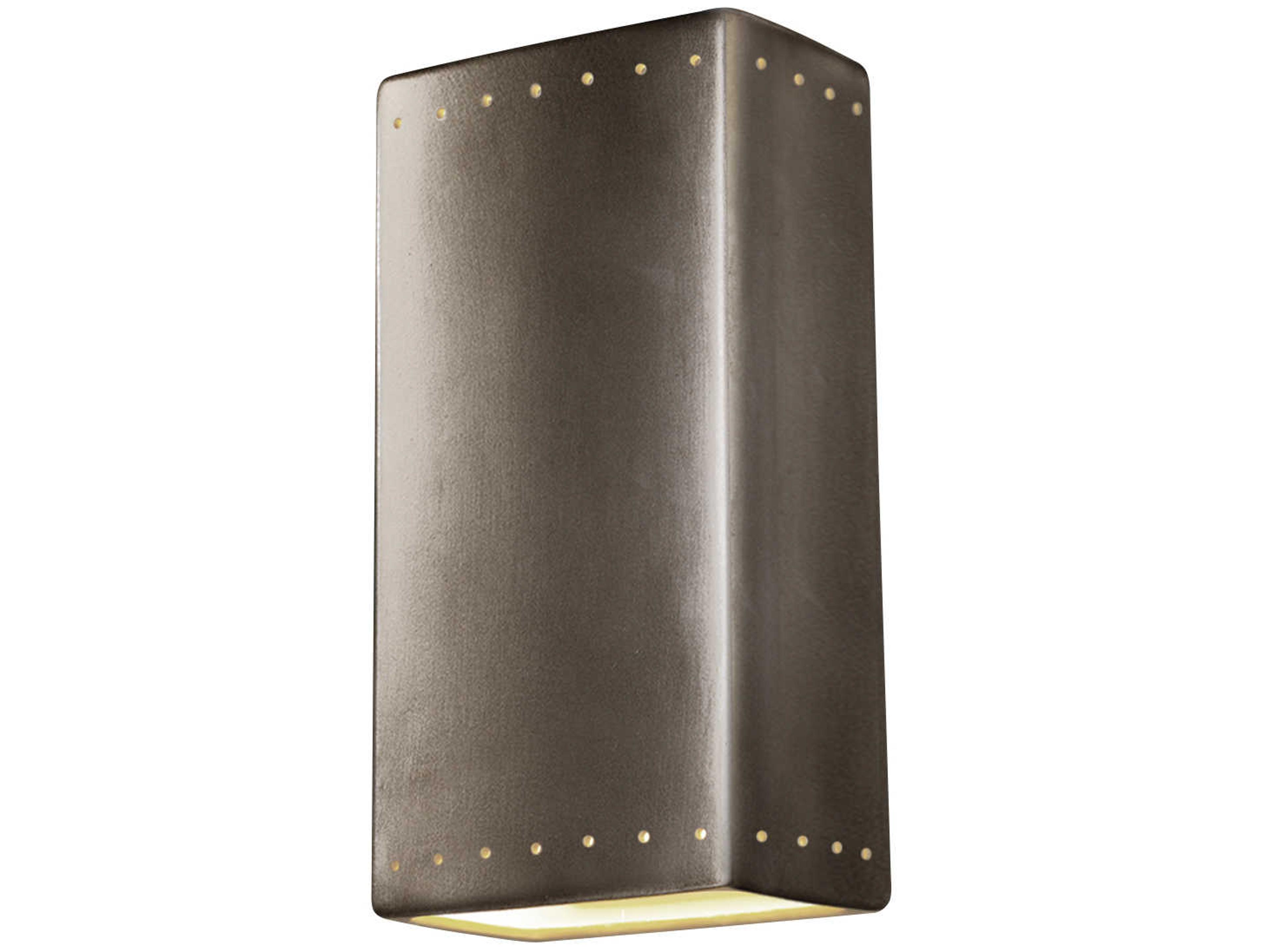 Justice Design Group Ambiance 2 - Light Outdoor Wall Light with Perfs (Open Top & Bottom)