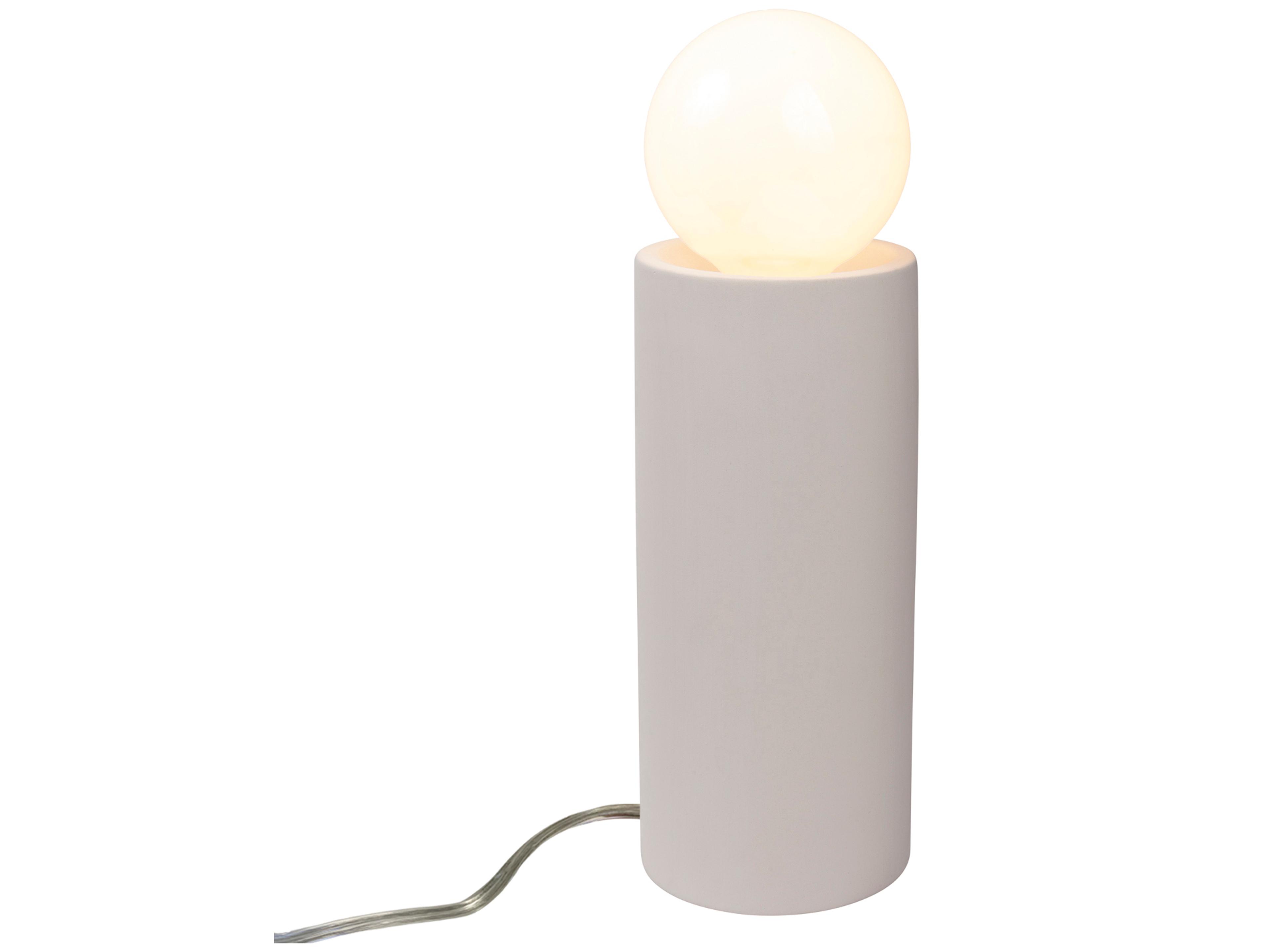 Justice Design Group Portable Pillar White Table Lamp