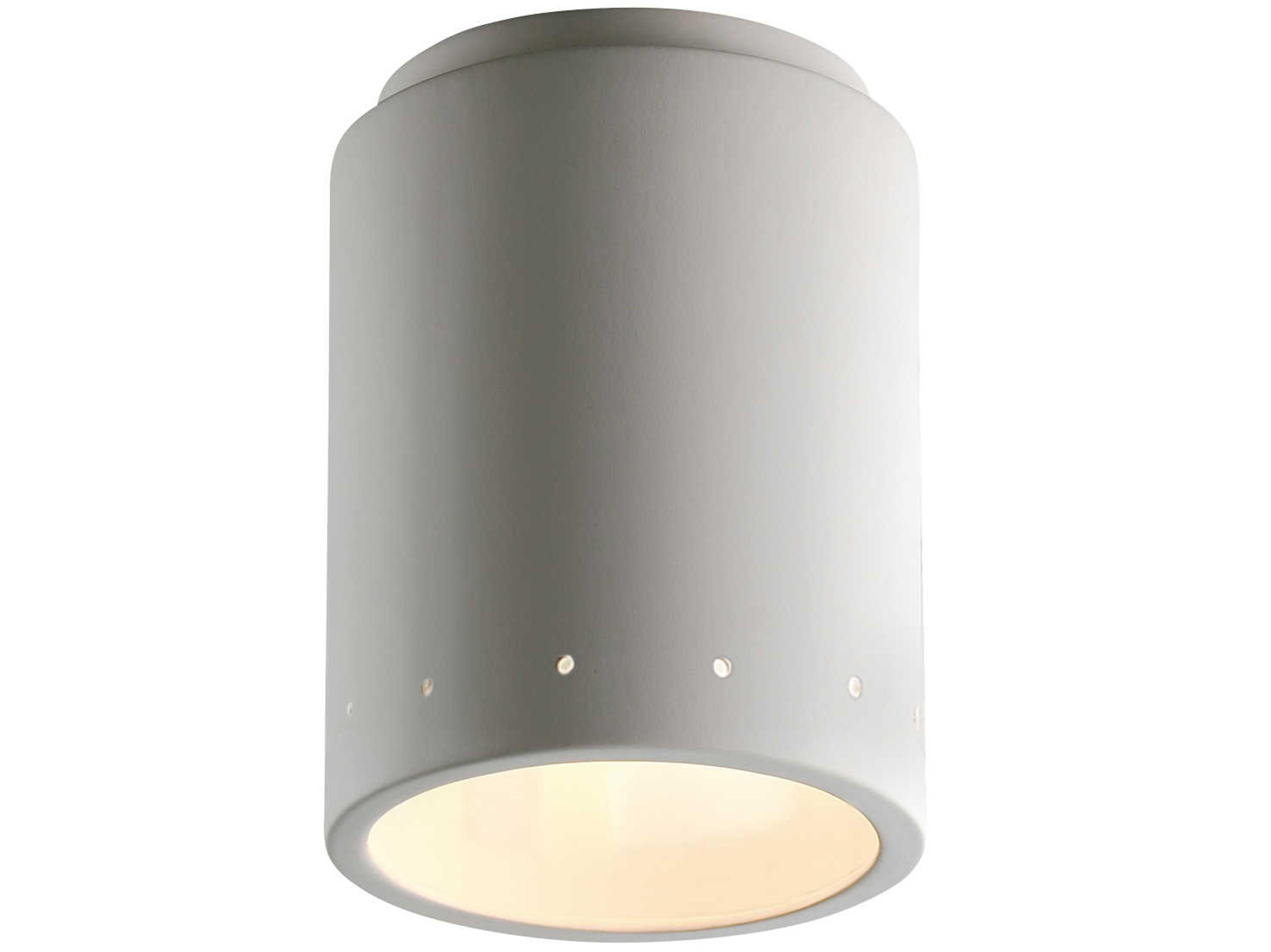 Justice Design Group Radiance 1-Light White Cylinder Flush Mount
