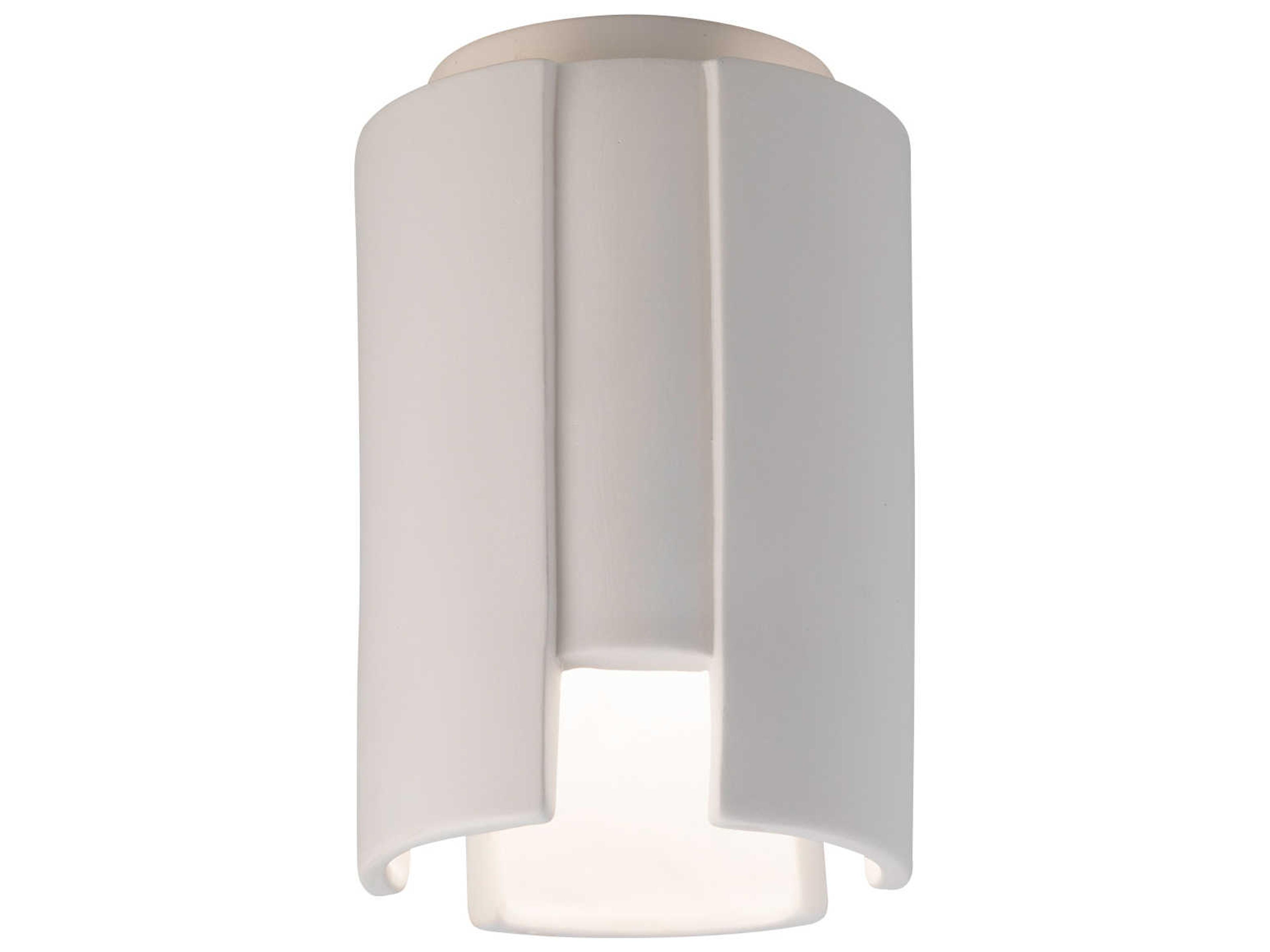 Justice Design Group Radiance 1-Light White Cylinder Flush Mount