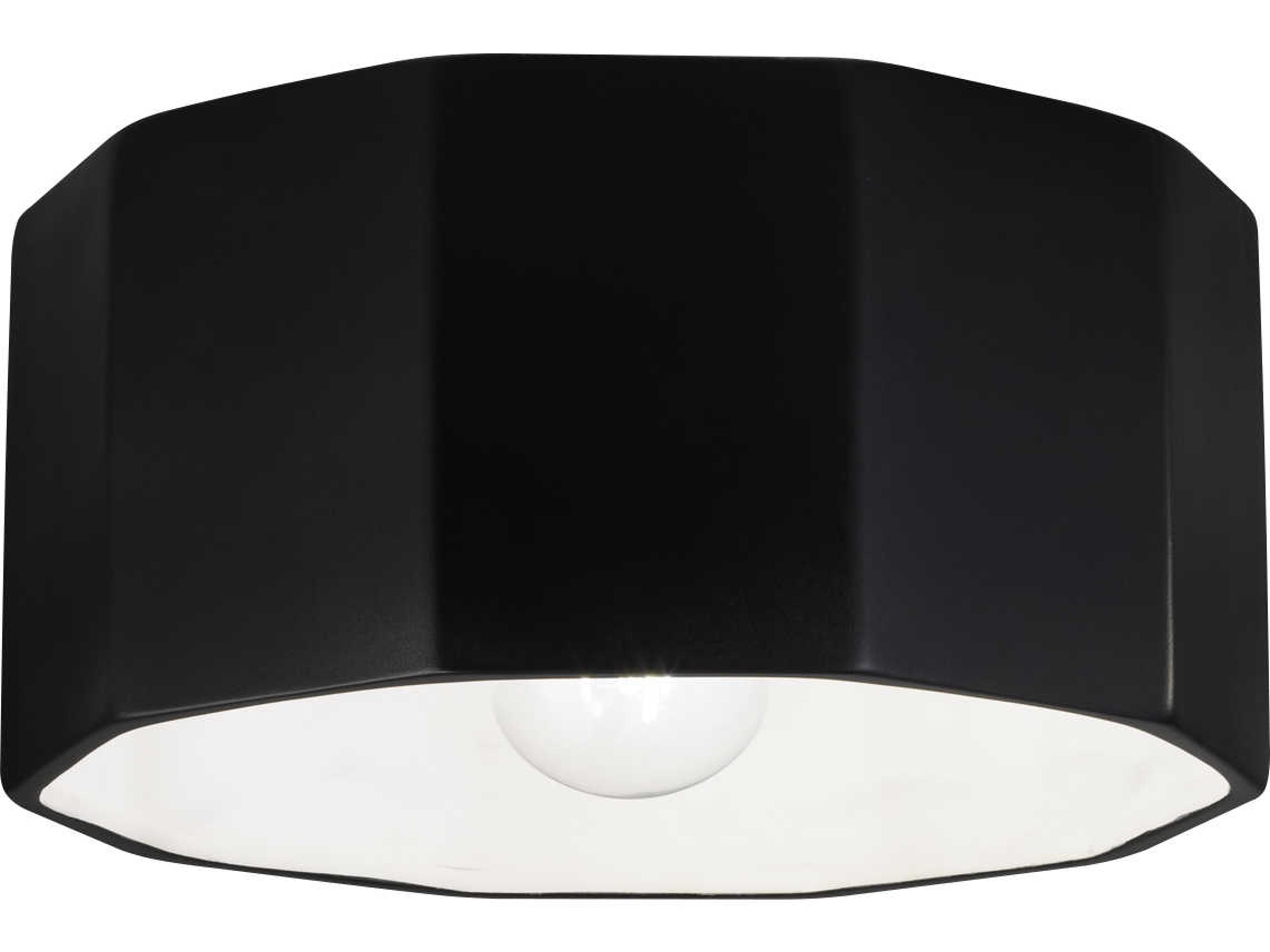 Justice Design Group Radiance 1-Light Black Drum Flush Mount