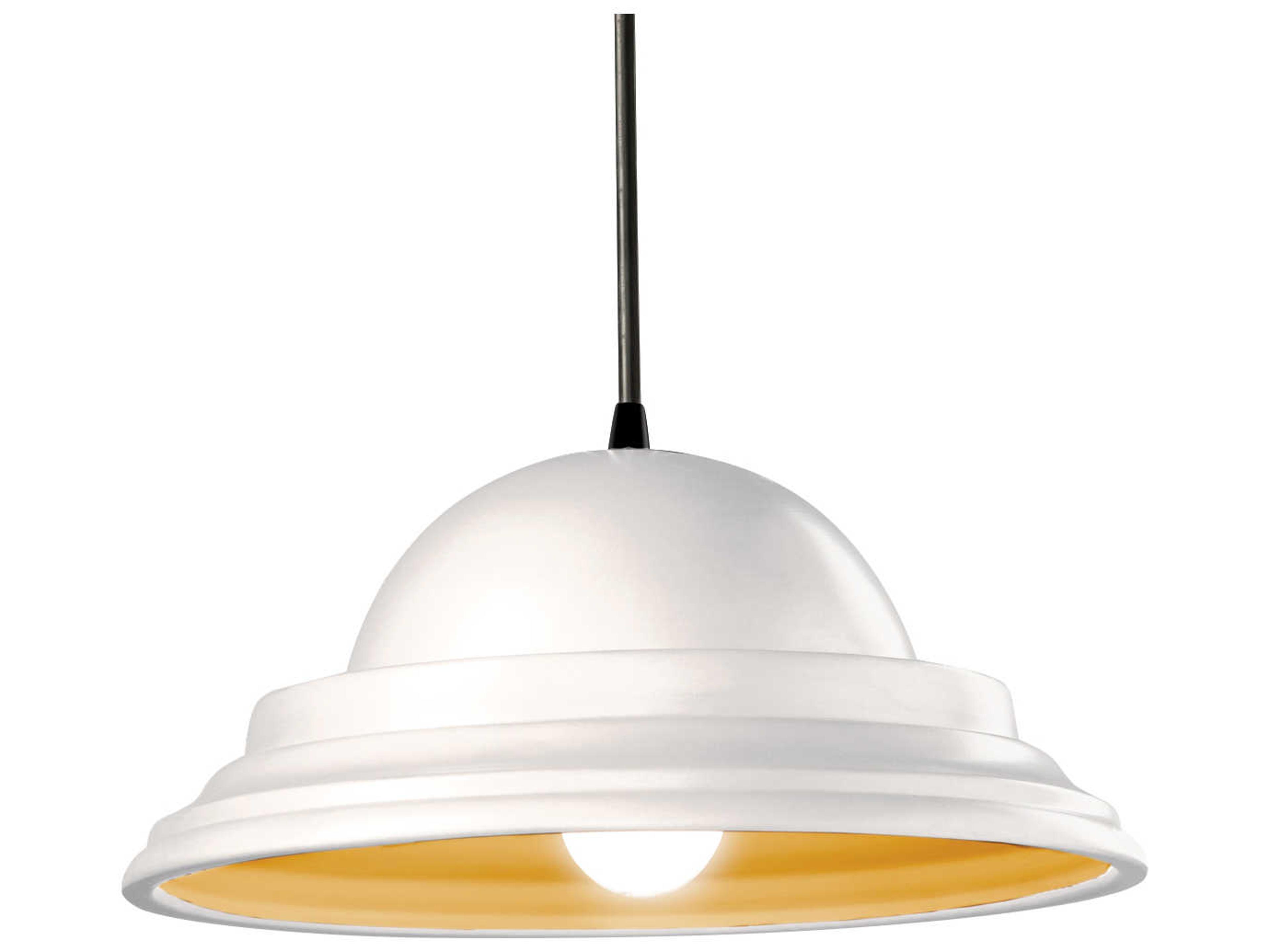 Justice Design Group Radiance 1-Light White Dome Pendant