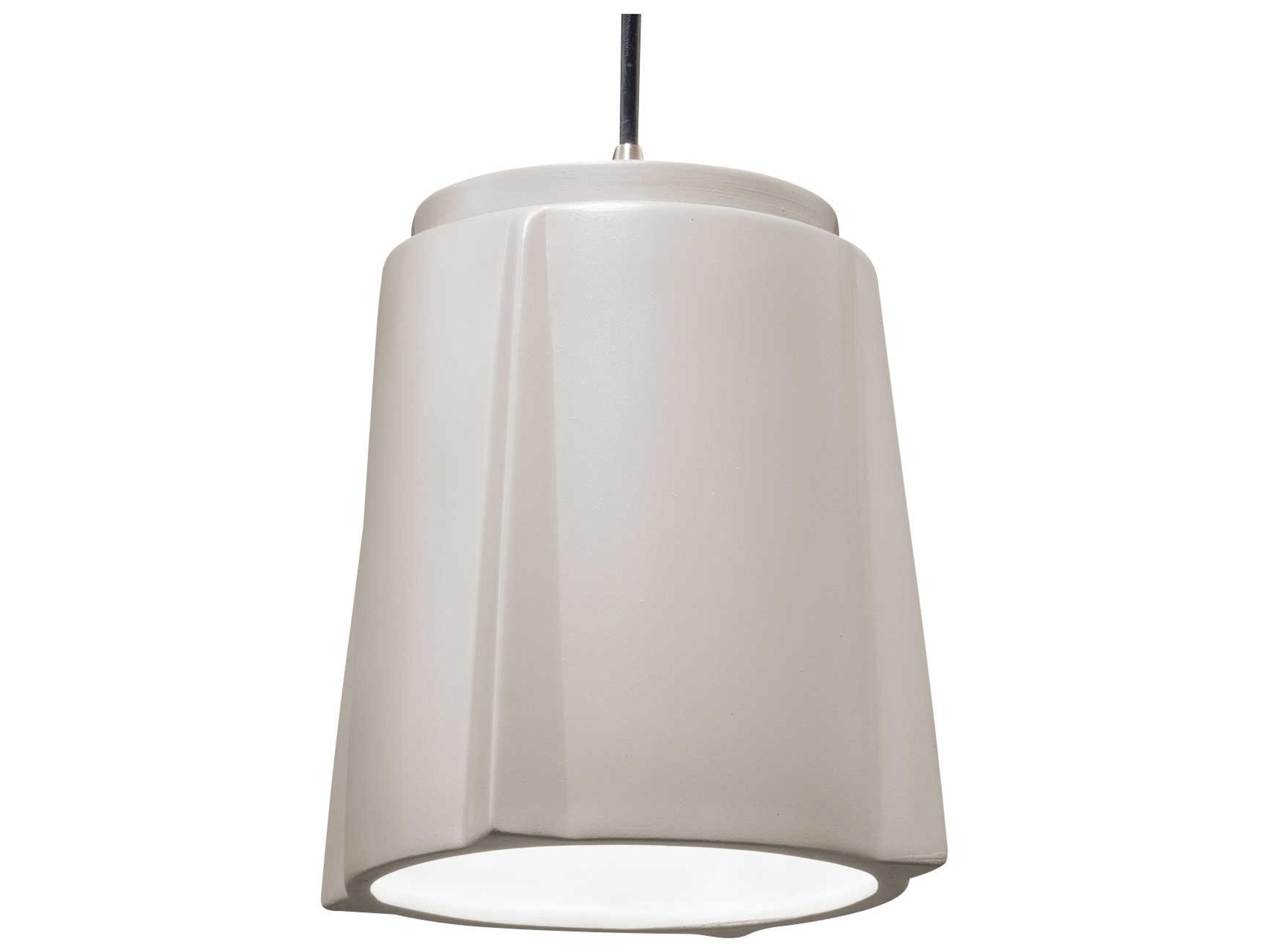 Justice Design Group Radiance 1-Light White Cylinder Mini Pendant