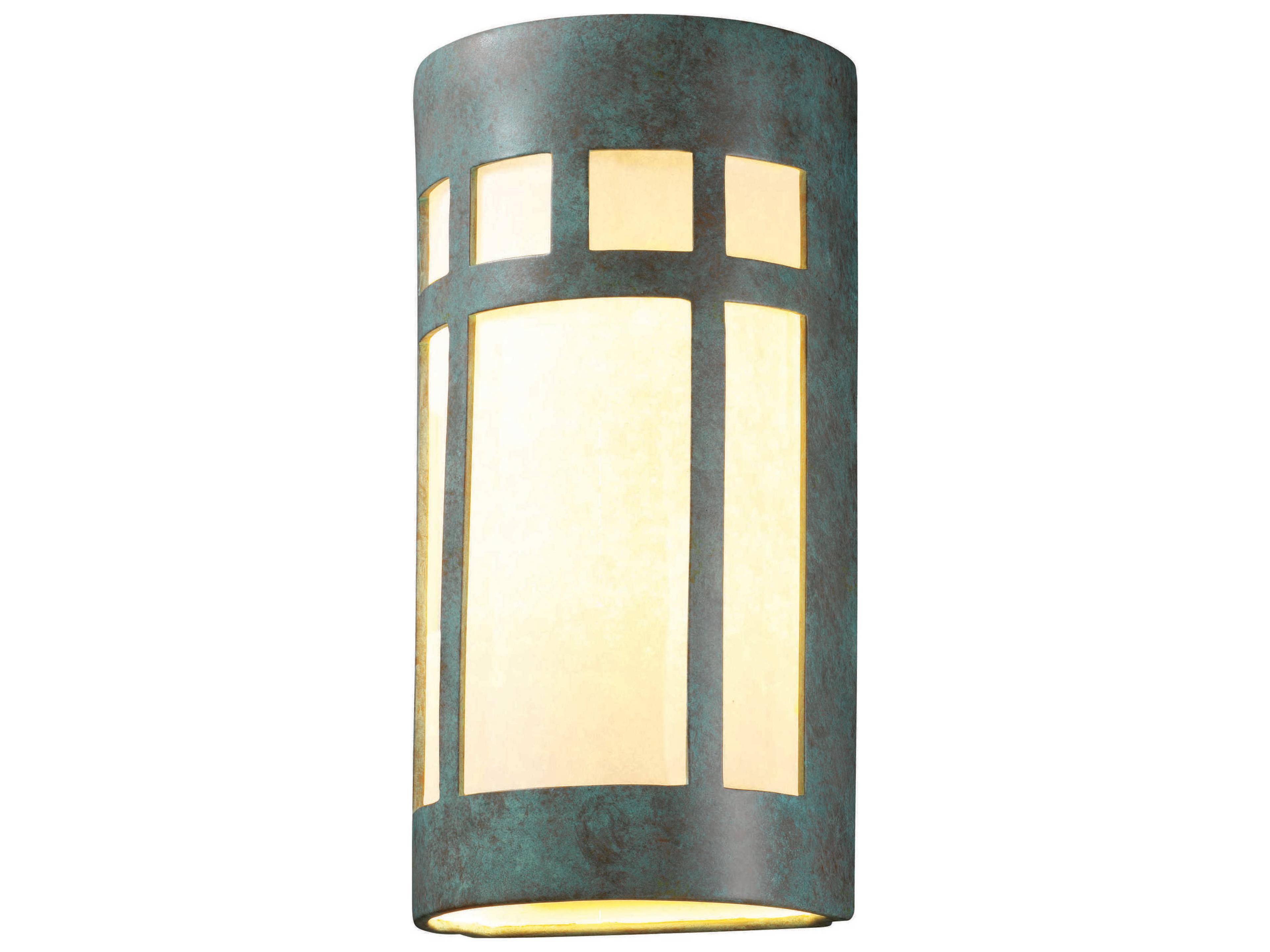 Justice Design Group Ambiance 2 - Light Outdoor Wall Light (Open Top & Bottom)