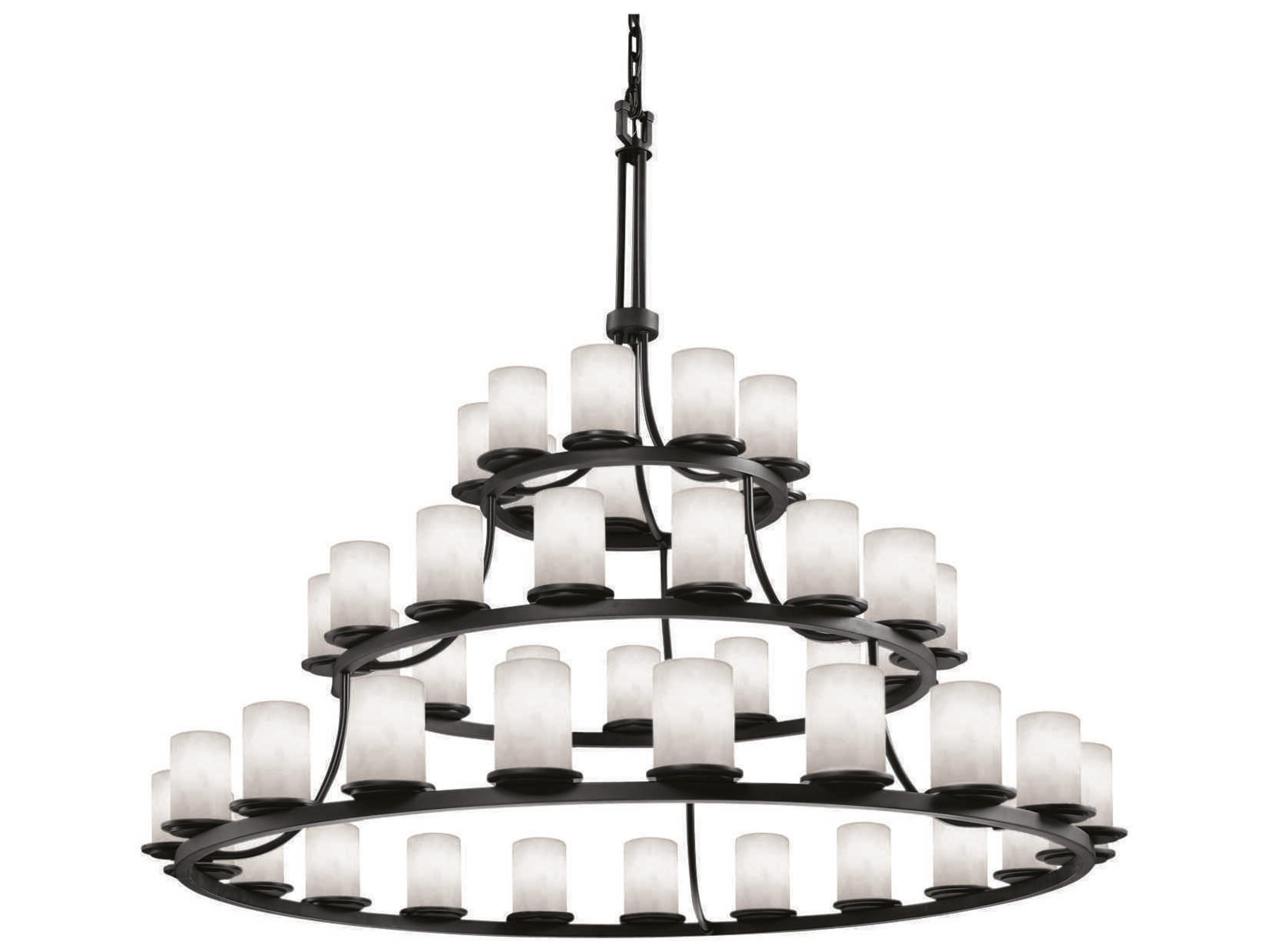 Justice Design Group Clouds 45-Light Black Cylinder Tiered Chandelier